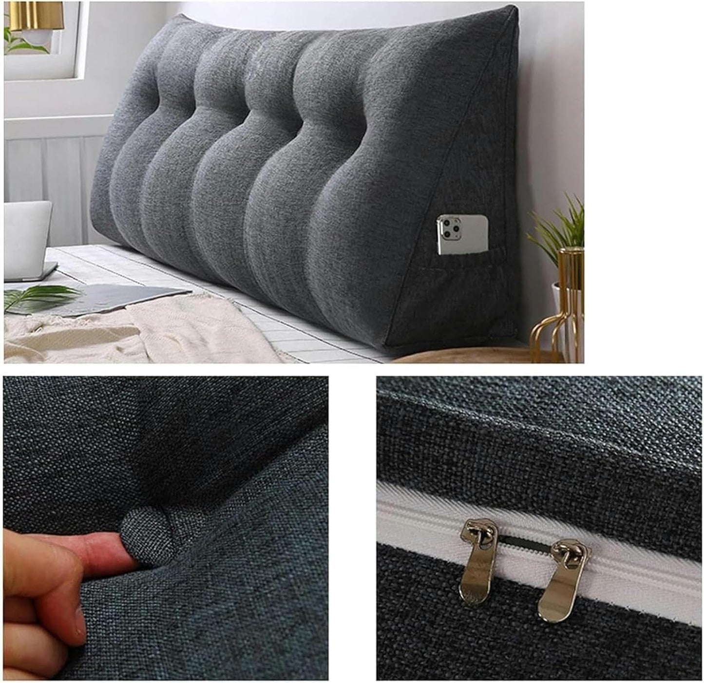 Triangular Headboard Pillow – Bed Reading Cushion & Backrest Support, Lumbar Pillow for Daybed, Sofa & Chair – Ultimate Comfort & Relaxation Essential