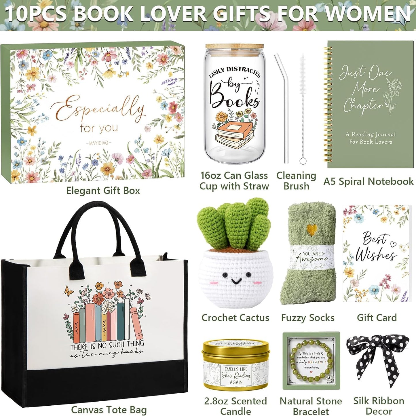 Book Lovers Gifts for Women Bookish Gifts, Book Club Reading Gift for Readers, Books Theme Item Easter Birthday Gift Reading Accessories for Books Lovers Women Friends Bookworms Librarians Teacher