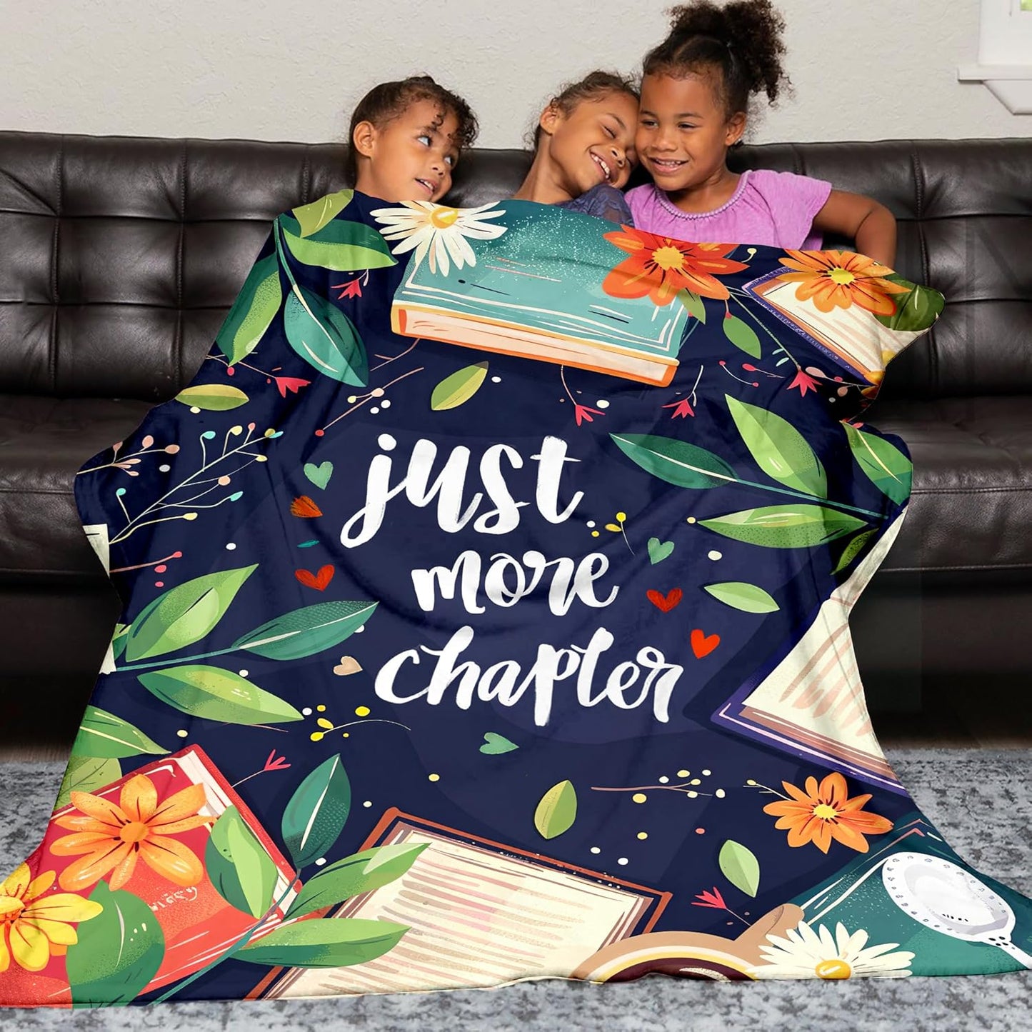 Book Blanket for Book Lovers, Super Soft Unique Reading Books Decor Throw Blanket Gifts for Readers Women Girls Teachers, Warm Cozy Fuzzy Plush Fleece Flannel Throw Blankets 50"x40" for Couch