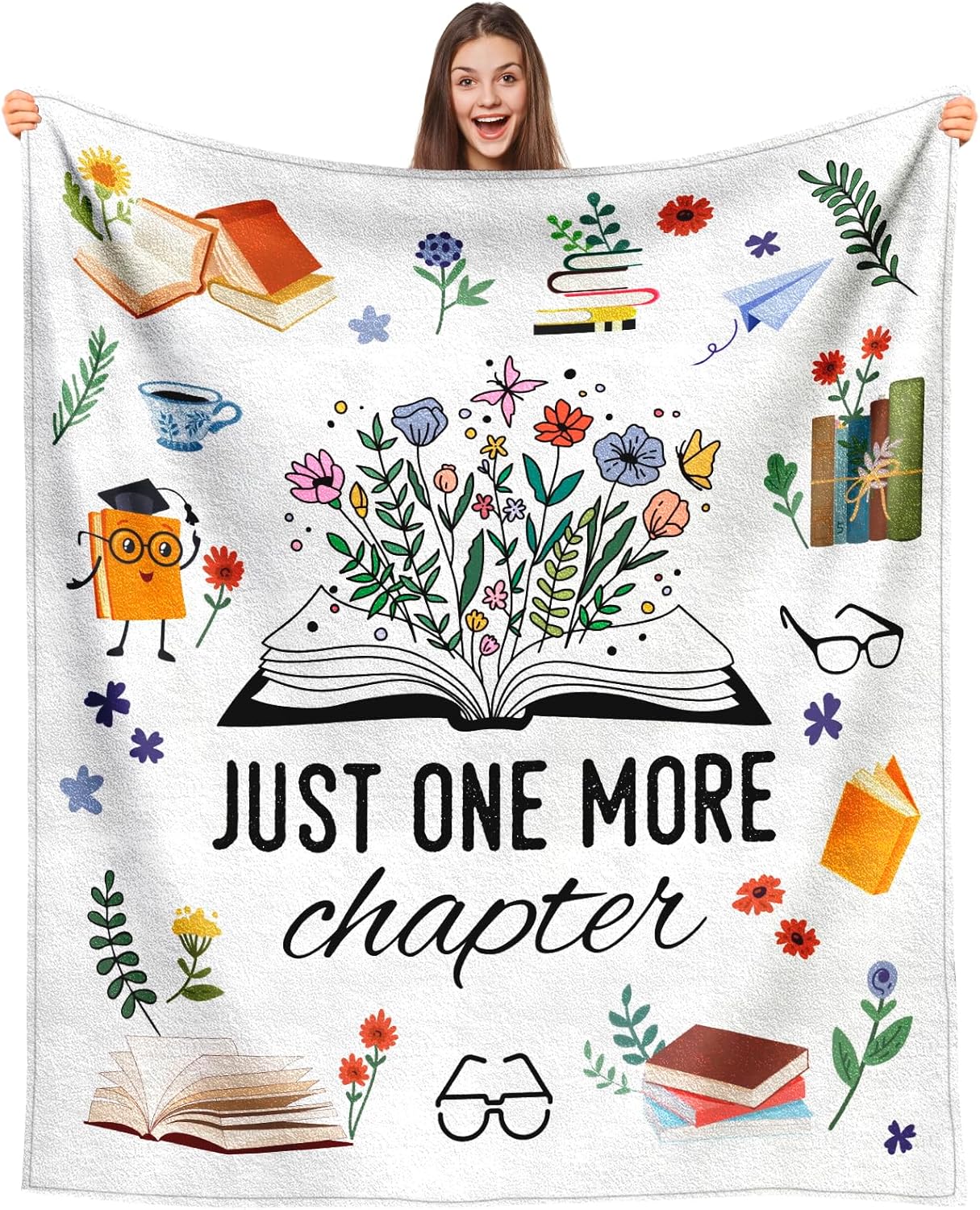 Book Lovers Gifts, Bookish Gifts for Book Lovers Women Men, Reading Gift for Readers, Literary Gift for Librarian/Nerd/Bookworm, BookClub Presents for Women Throw Blanket 60"x50"