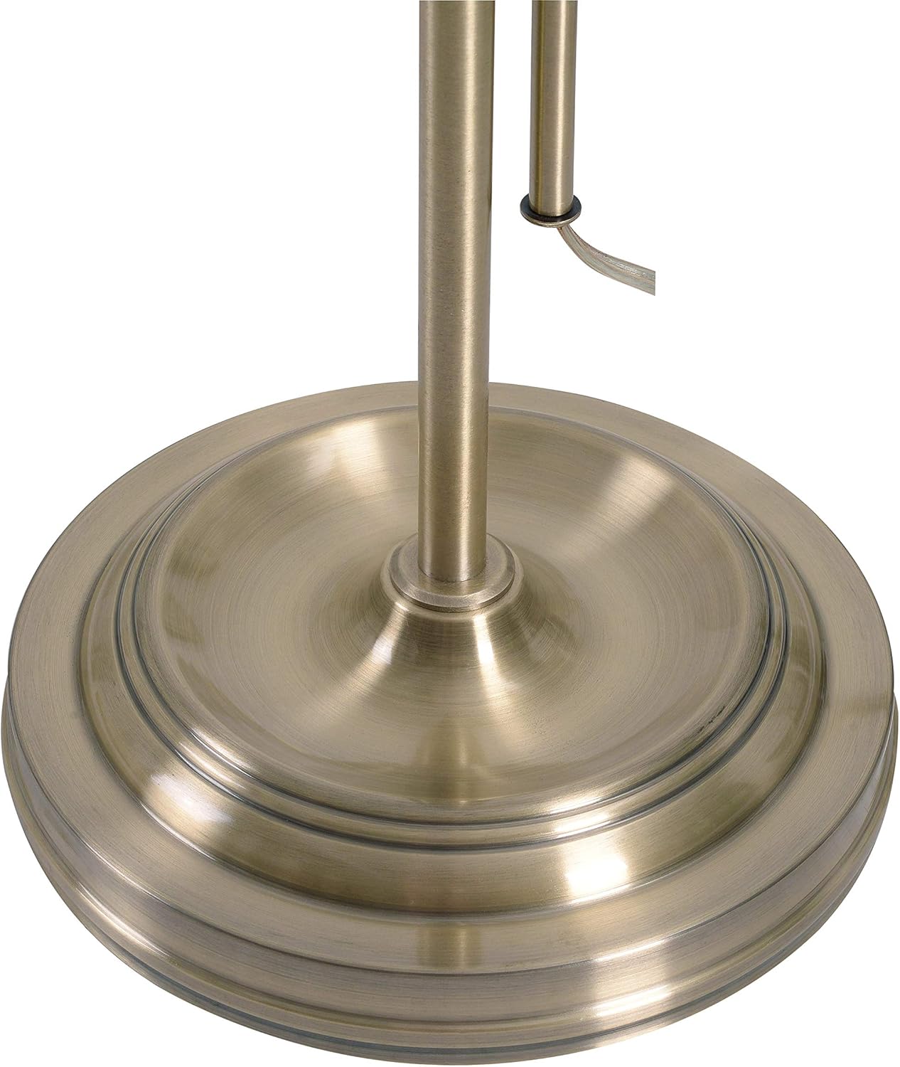 Kenroy Home 33055AB Denton Floor Lamp with Antique Brass Finish, Classic Style, 50" Height, 10.125" Width, 19.5" Depth