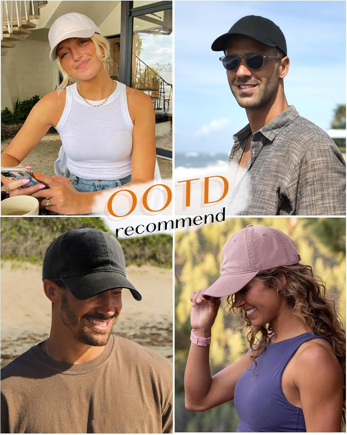FURTALK Unisex Vintage Washed Unstructured Baseball Cap Washed Cotton Adjustable Dad Hat