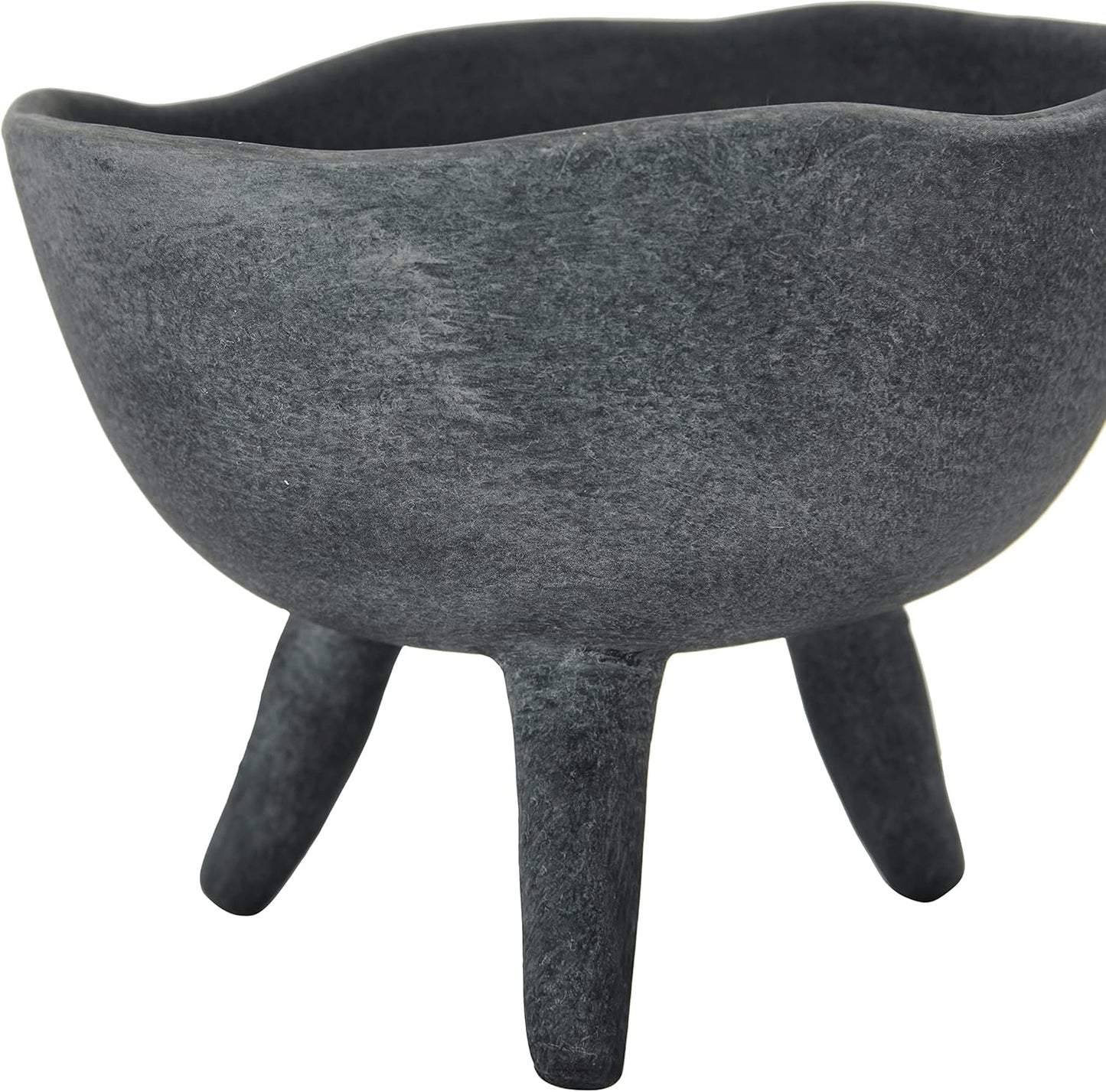 Creative Co-Op Boho Terracotta Footed Bowl, Slate Grey