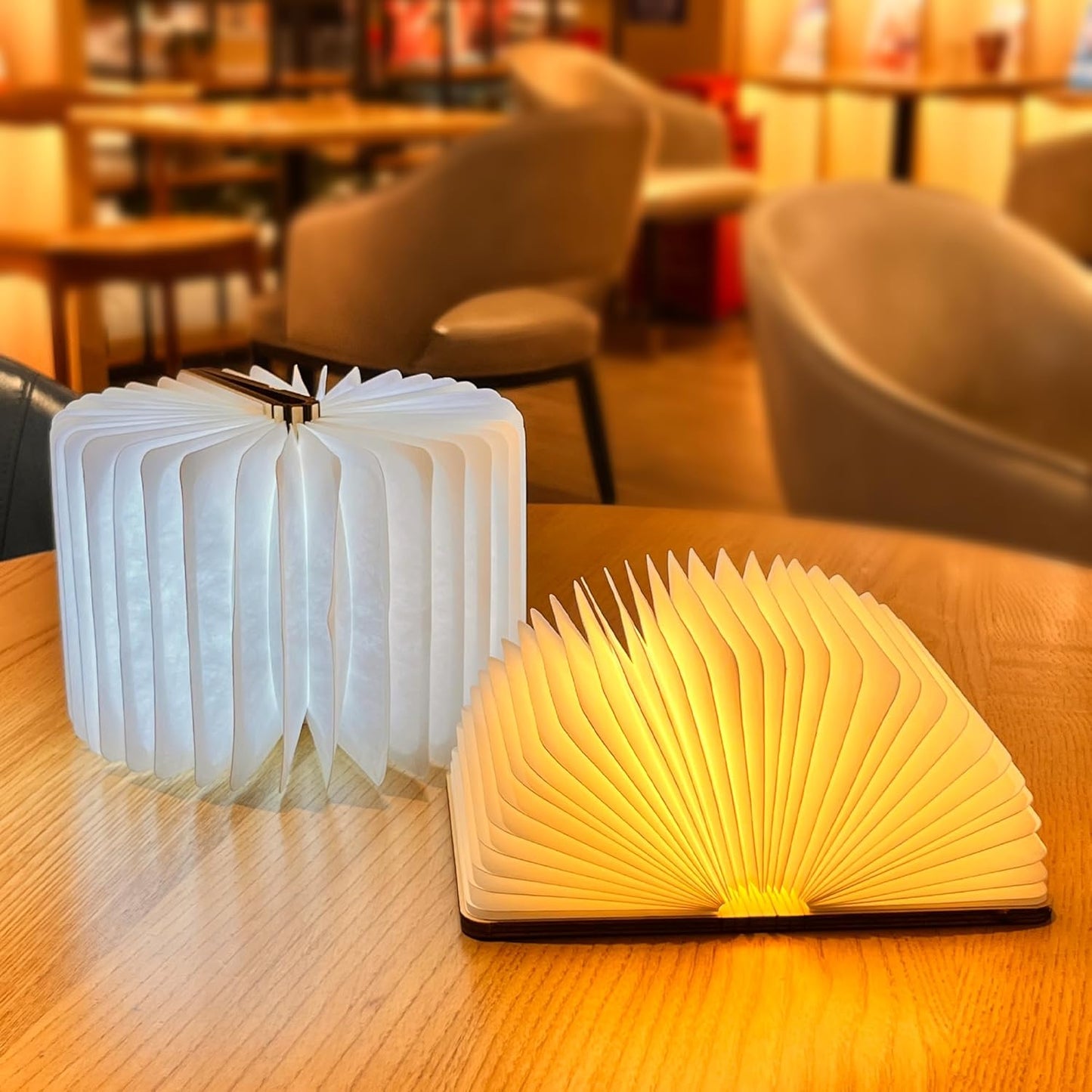 Folding Book Lamp, Wooden Book Light,Book Lovers Gifts,Portable USB Rechargeable Night Light, Home Office Decoration Gift LED Book Light for Home Decor Birthday Gift
