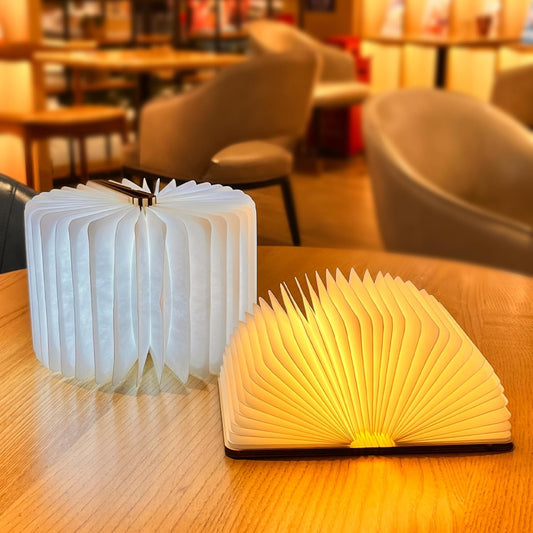 Folding Book Lamp, Wooden Book Light,Book Lovers Gifts,Portable USB Rechargeable Night Light, Home Office Decoration Gift LED Book Light for Home Decor Birthday Gift