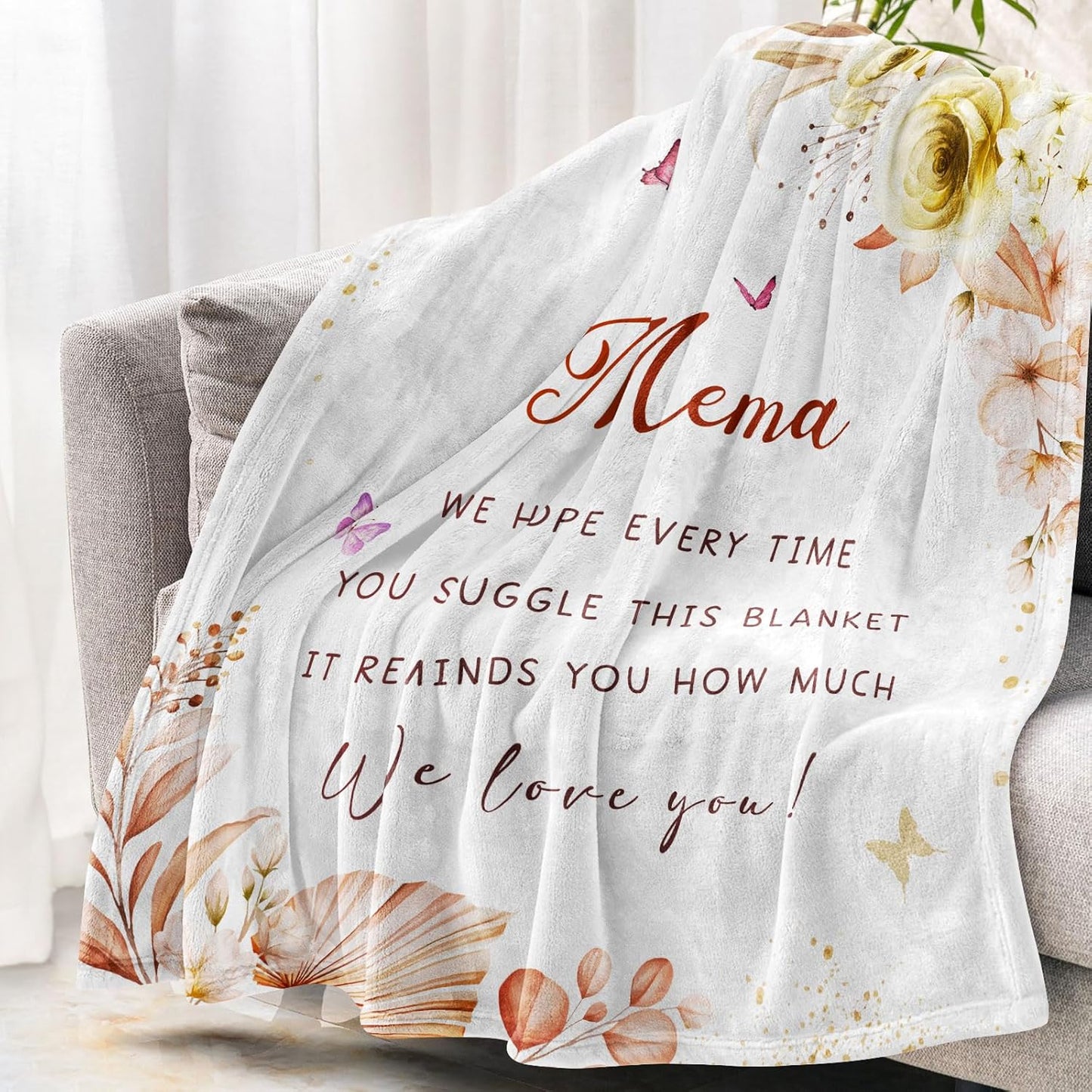 Mema Gifts for Grandma - Gifts for Mema - Mema's Gift from Grandchildren/Grandkids - Best Memas Ever Gift for Retirement Birthday Blanket 60"X50"