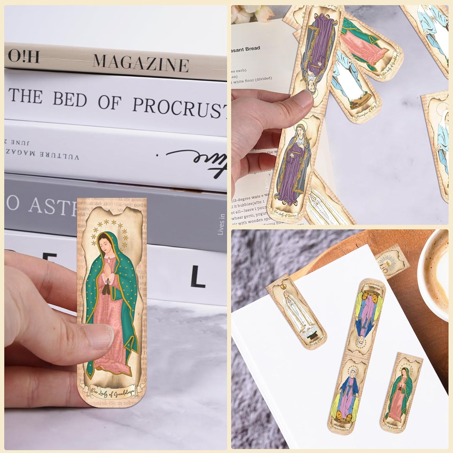 Virgin Mary Christian Bookmarks: 30 Pcs Magnetic Religious Bookmarks, Our Lady of Guadalupe & Fatima Catholic Designs, Bible Study Gifts for Men and Women, Religious Accessories for Prayer Devotion