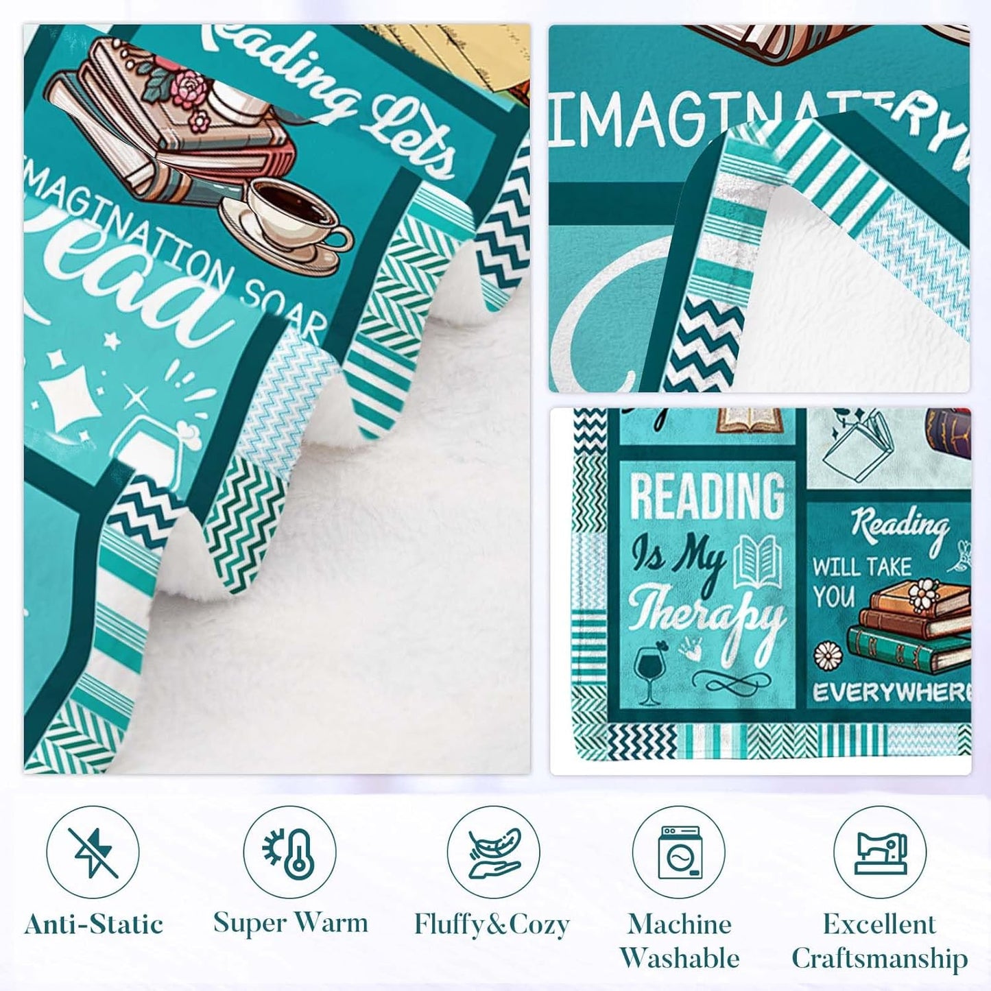 Book Lovers Gifts for Women, Librarian Gifts for Reader, Just a Girl Who Loves Book‘s Blanket Gifts for Reading Lover Bookish, Gift on Christmas Birthday Graduation, Reading Blanket, 50"X60"