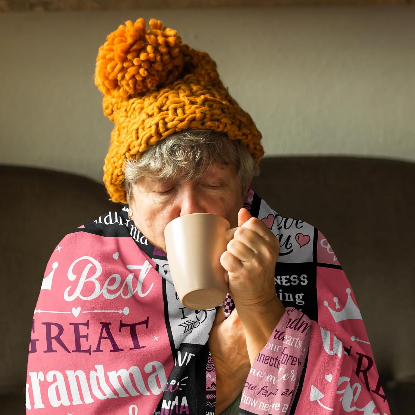 Great Grandma Gifts Blanket 60"x50", Christmas/Birthday Gifts for Great Grandma from Grandkids, Best Great Grandmother Gift Ideas Throw Blanket