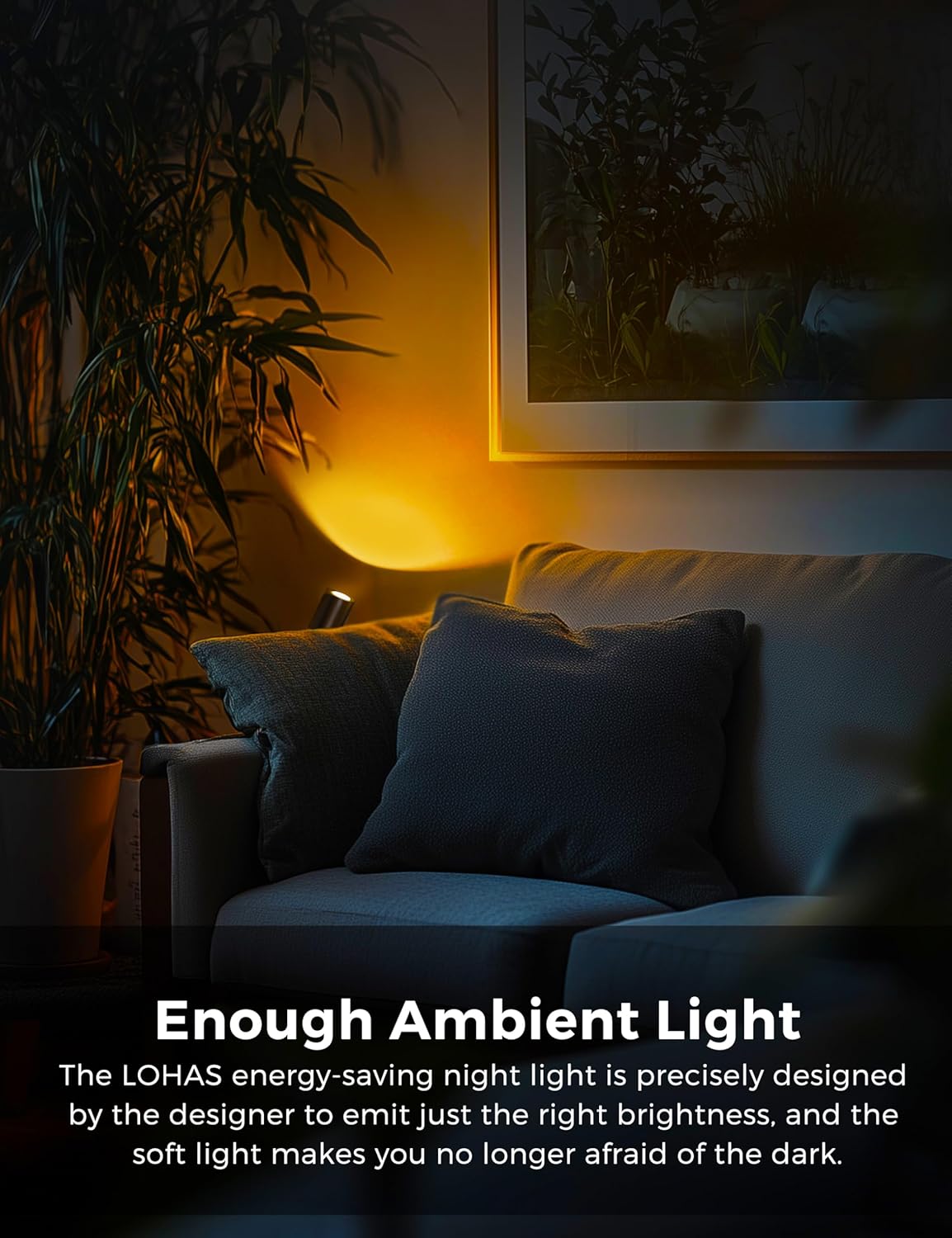 L LOHAS LED Night Lights Plug into Wall, [2-Pack] Rotatable Night Lights with Dusk to Dawn Sensor, 0-100 LM Brightness Adjustable,2000K Amber Nightlight for Adults Bathroom Hallway Stairs