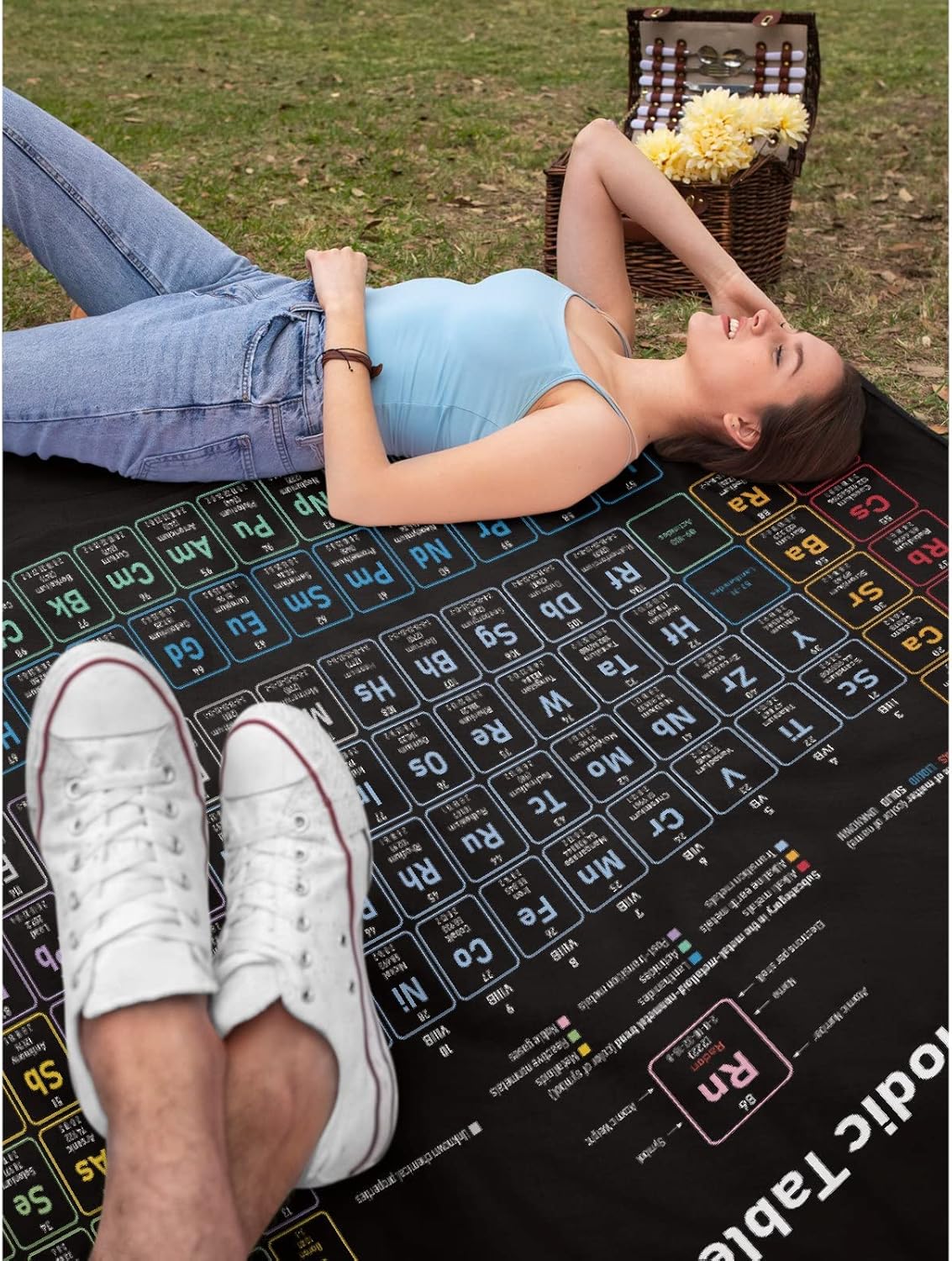 Anuruddha Periodic Table of Elements Blanket Perfect for Bed and Couch Suitable for Sofa or Beds Fluffy Warm Cozy Microfiber Flannel Lightweight Medium (60"x50")