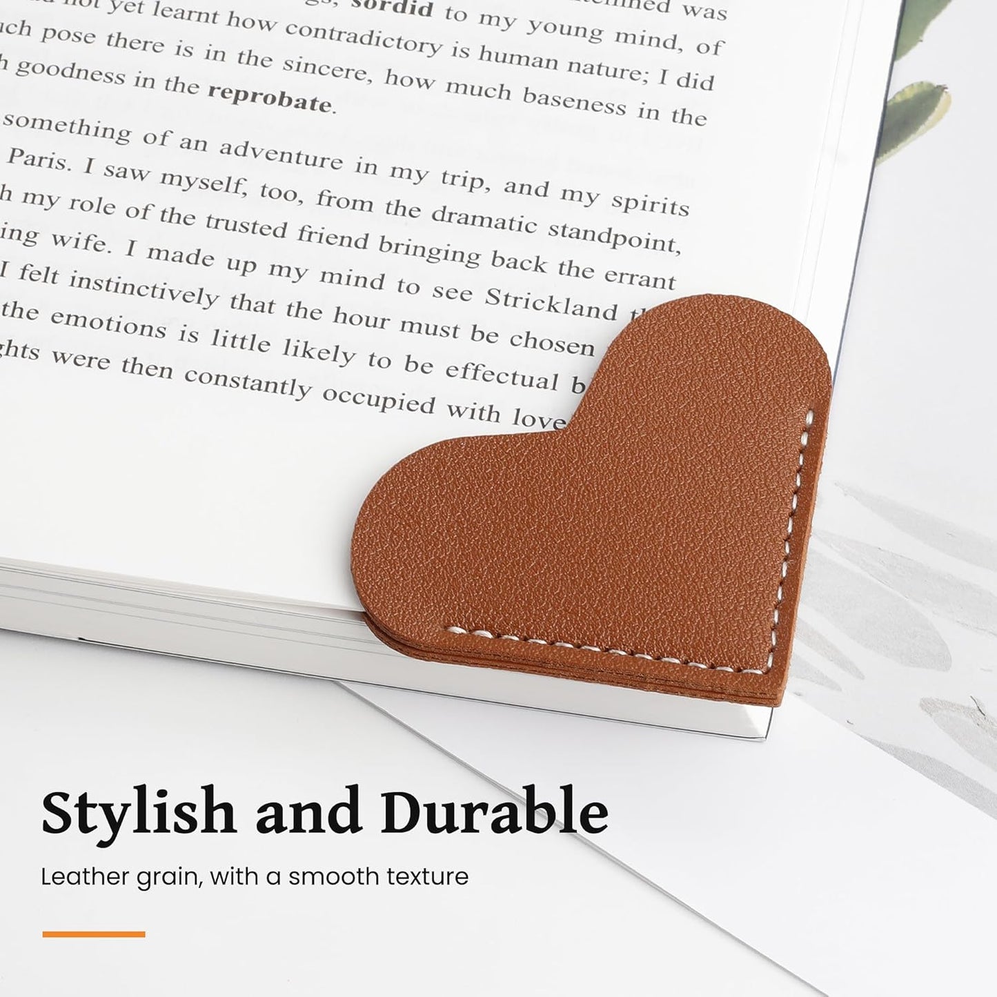 Leather Heart Bookmarks 6 Pieces, Adorable Cute Bookmarks for Book Lovers, Decorative Supplies to Organize Your Bookmark Corner, A Reading Gift for Female Readers, Bookmark Enthusiasts, and Book Clubs
