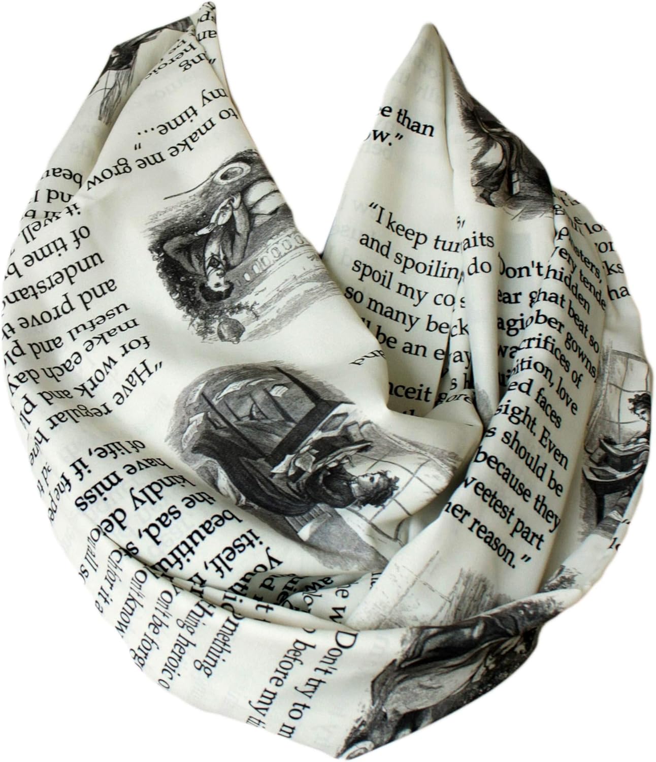Etwoa Louisa May Alcott Little Women Book Infinity Scarf Circle Loop Scarf