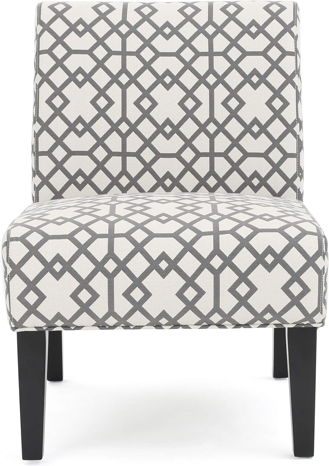 Christopher Knight Home Kassi Fabric Accent Chair, Grey Geometric Patterned