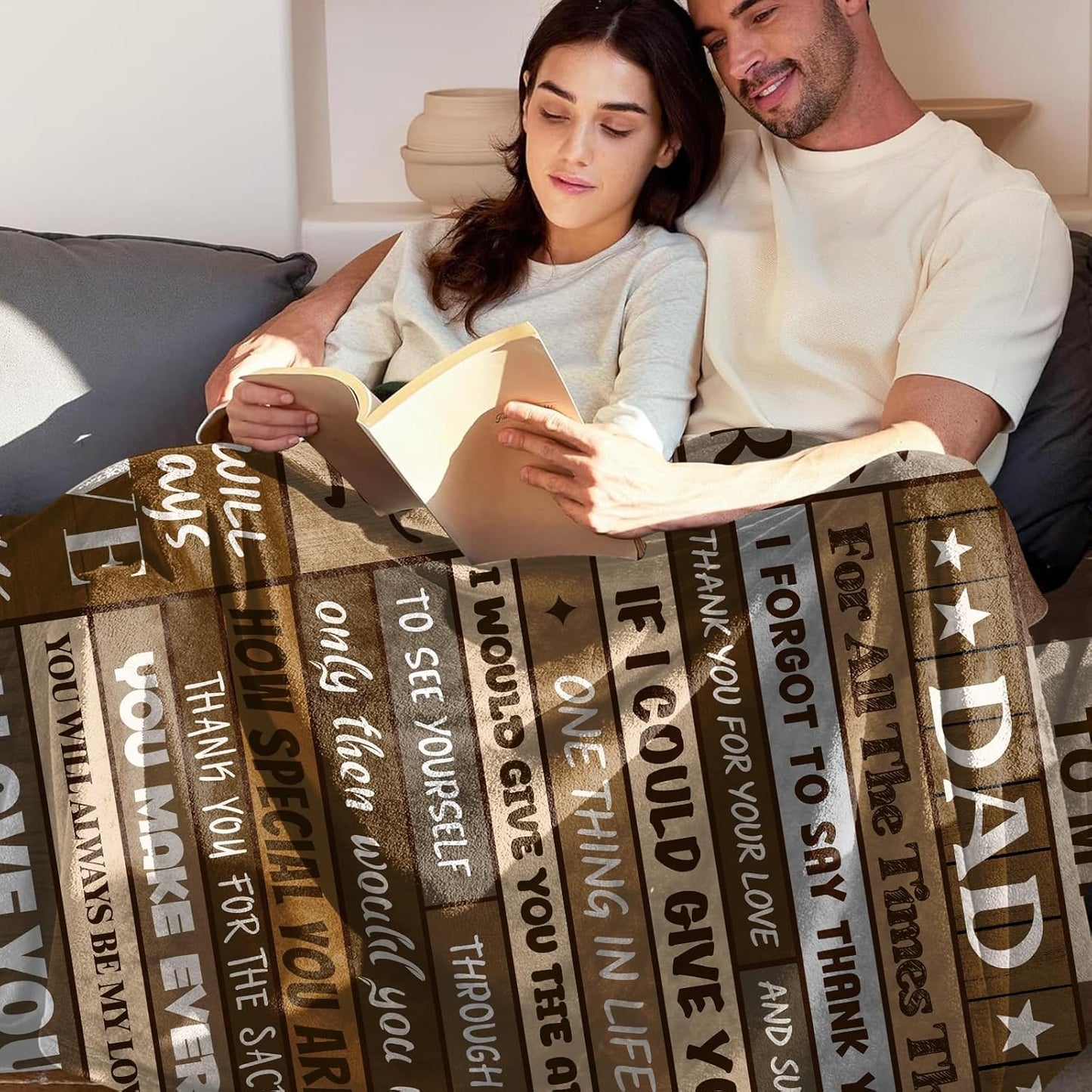 Gifts for Dad from Daughter Son, Dad Birthday Christmas Fathers Day Presents, Best Dad Eve Throw Blanket 50x60 Inch