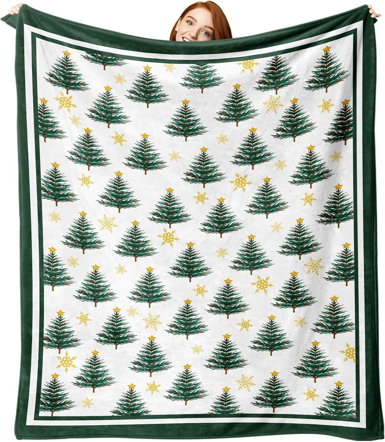 Merry Christmas Cartoon Flannel Blanket, Xmas Throw Blanket Gifts for Kids Men Women, Funny Holiday Holly Jolly Hohoho Soft Blanket for Bedding Sofa 50 x 60 Inch