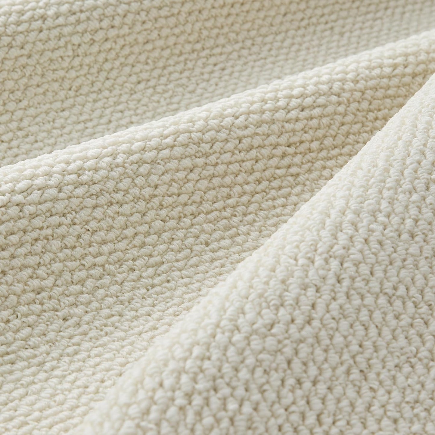 Bedsure 6x9 Faux Wool Area Rugs for Living Room, Machine Washable Carpet, Non-Slip Backing, Pet Friendly Throw Rug for Bedroom Dining Room, Cream