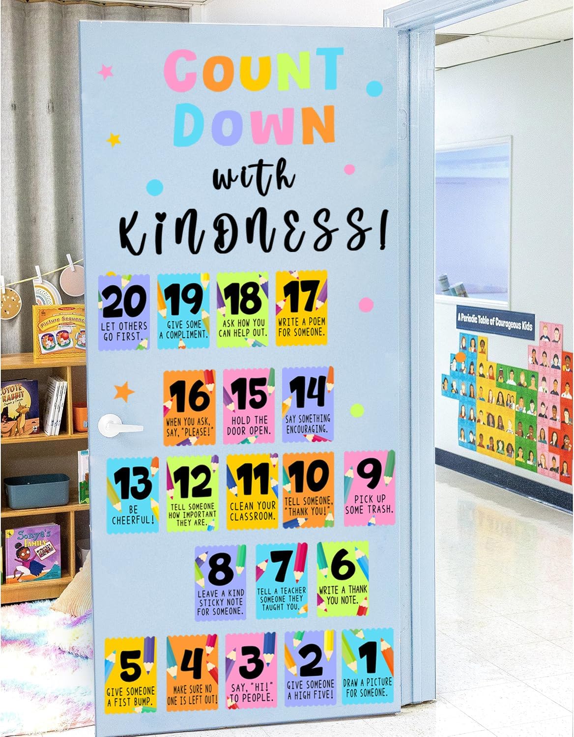 Colorful Kids Inspiring Wall Decals Positive Door Signs Decal for Nursery Colorful Motivational Wall Sticker Peel and Stick Self Affirmation Sticker for Playroom School Bulletin Board Teacher Supply