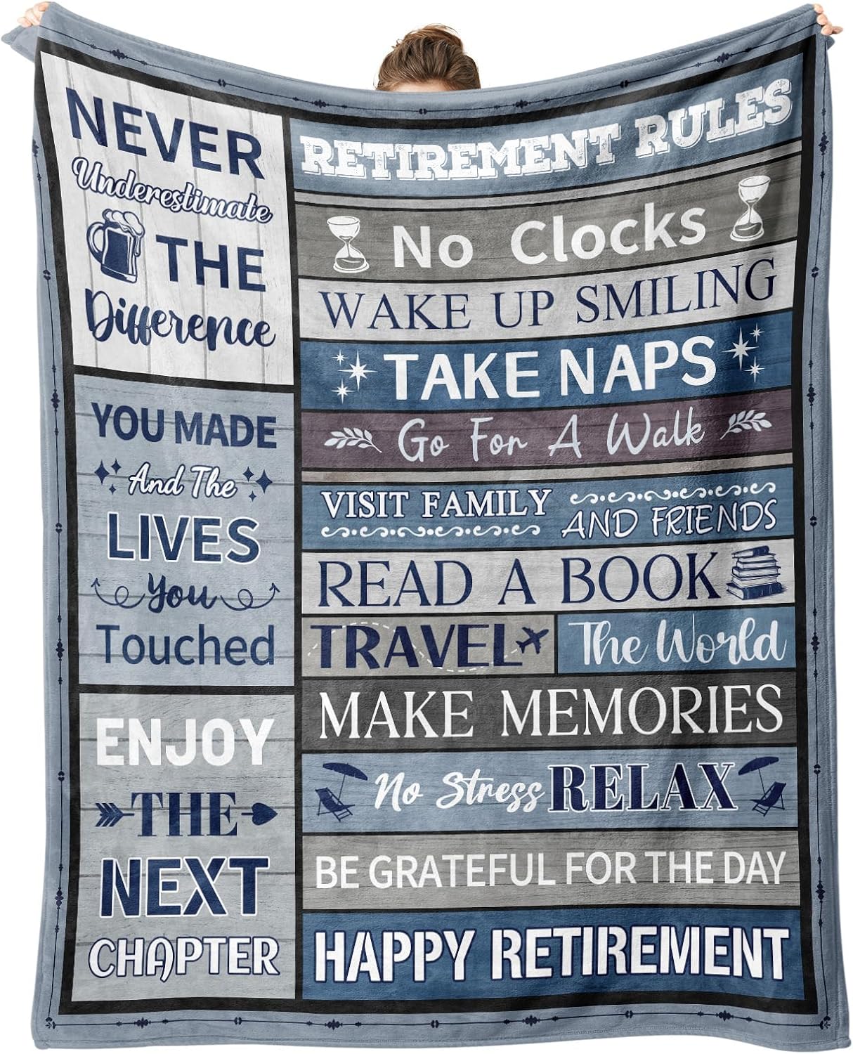 Retirement Gifts for Men/Women 2026, Funny Retirement Gifts for Men, 80"x60" Mens Retired Gifts Blanket, Leaving Farewell Going Away Gift for Coworker Teacher Dad Throws Blankets
