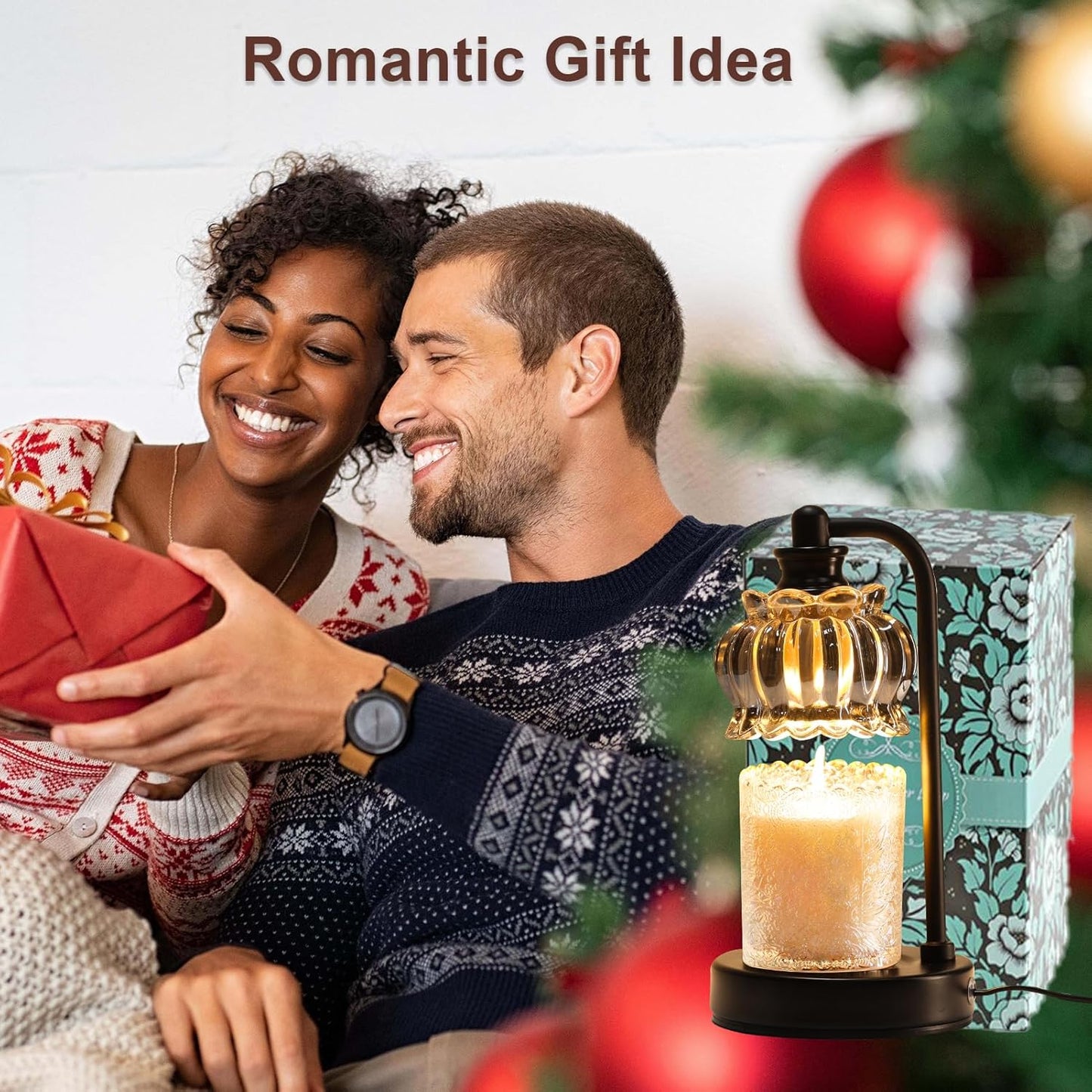 Candle Warmer Lamp with Timer, Dimmable Candle Lamp Wax Melt Warmer with 2 Bulbs, Electric Candle Warmer Lamp for Bedroom Living Room House Warming Gifts for Women Mom