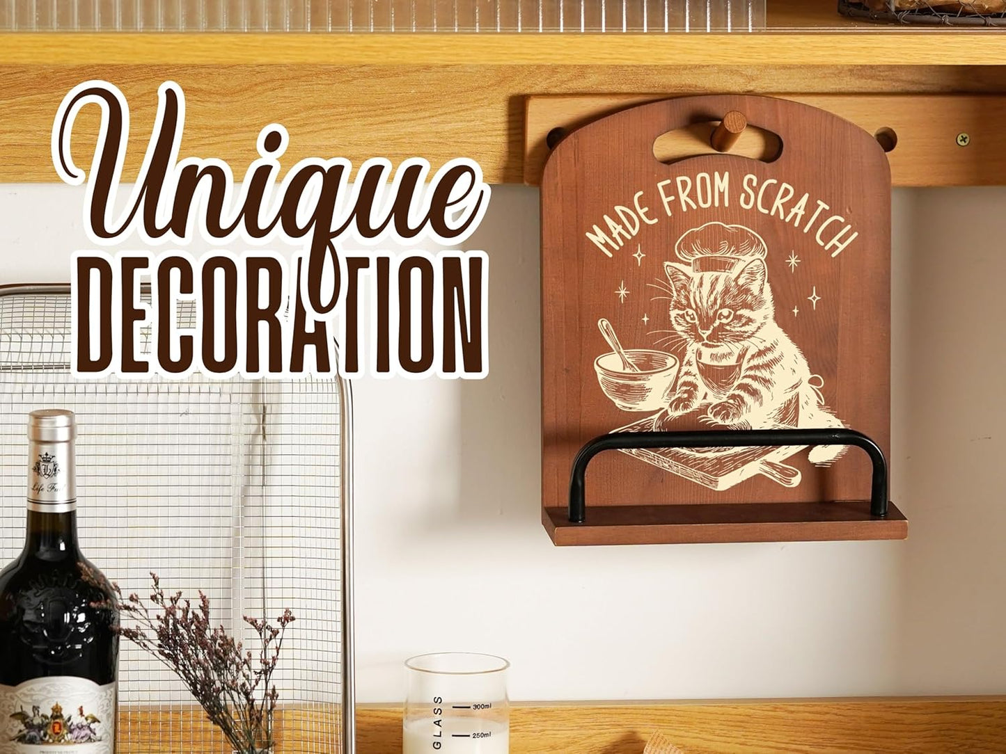 InnoBeta Cat Lover Gifts for Women, Cookbook Stand for Kitchen Counter, Perfect Gifts for Cat Lovers on Birthday, Adjustable Tablet Recipe Book Holder, Unique Kitchen & Home Decor
