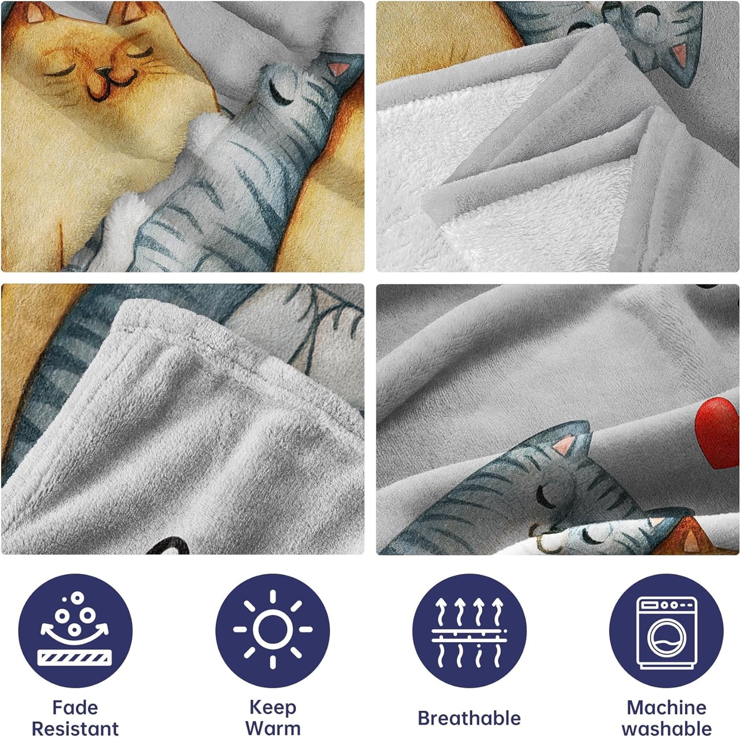 Wedding Gifts, Bridal Shower Gifts, Unique Bride to Be Gifts - Meowwied Blanket, Engagement Wedding Present for Couples Newlyweds Flannel Throw Cat Blanket 60" x 50"