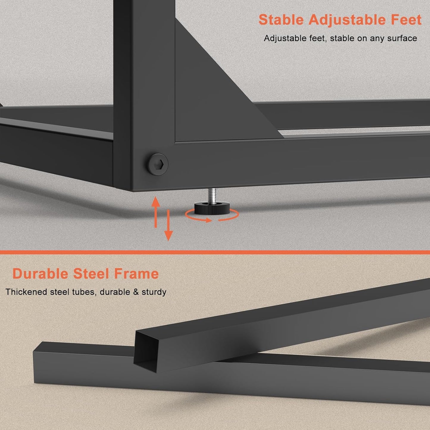 Sunexinlo Set of 2 C Shaped End Tables for Couch, Slide Under Sofa, TV Tray for Laptop, Coffee and Snacks, Space Saving, for Living Room and Bedroom, Black