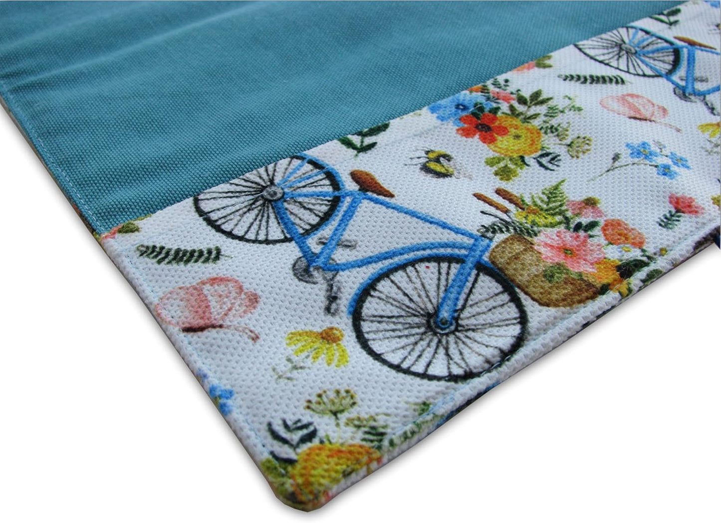 Cloth Book Cover, Fabric Novel for Cover Sleeve Protector, Bicycle Pattern Washable, 5.5 x 8.2 x 1.6 Padded Bag