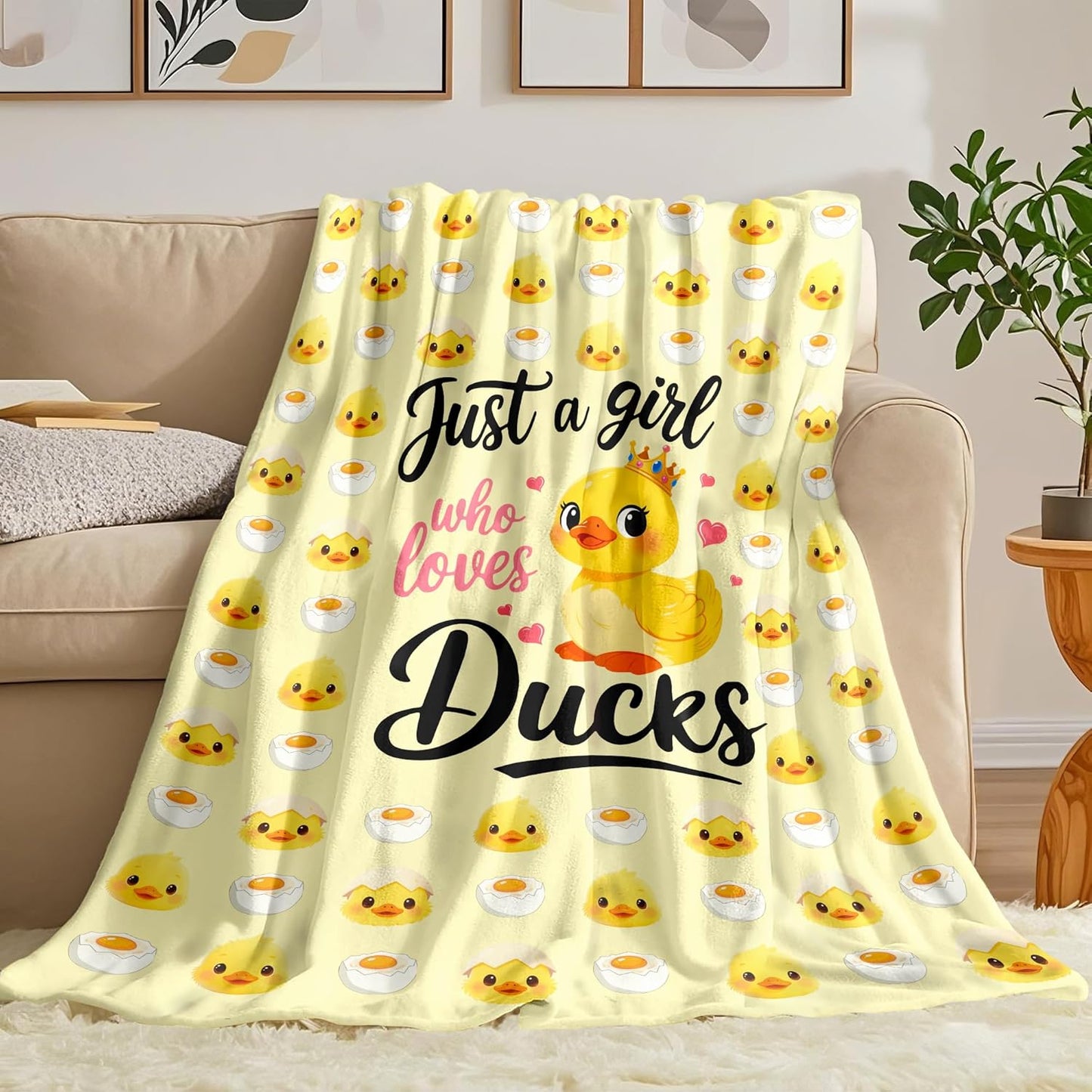 Duck Blanket Gifts for Duck Lovers Soft Flannel Ducks Throw Blanket Room Decor Merch Stuff for Girl Women 60"X50"