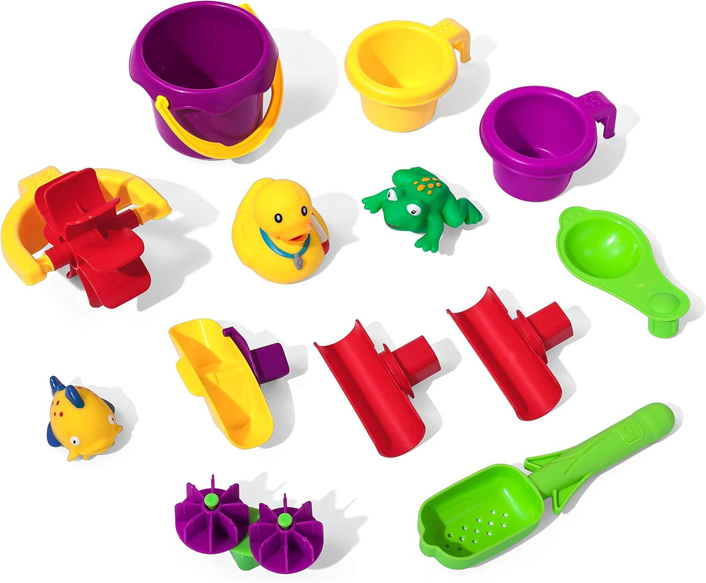 Step2 Rain Showers Splash Pond Water Table, Kids Water and Sand Activity Sensory Playset, Summer Outdoor Toys, 13 Piece Water Toy Accessories, For Toddlers 1.5+ Years Old, Blue & Green