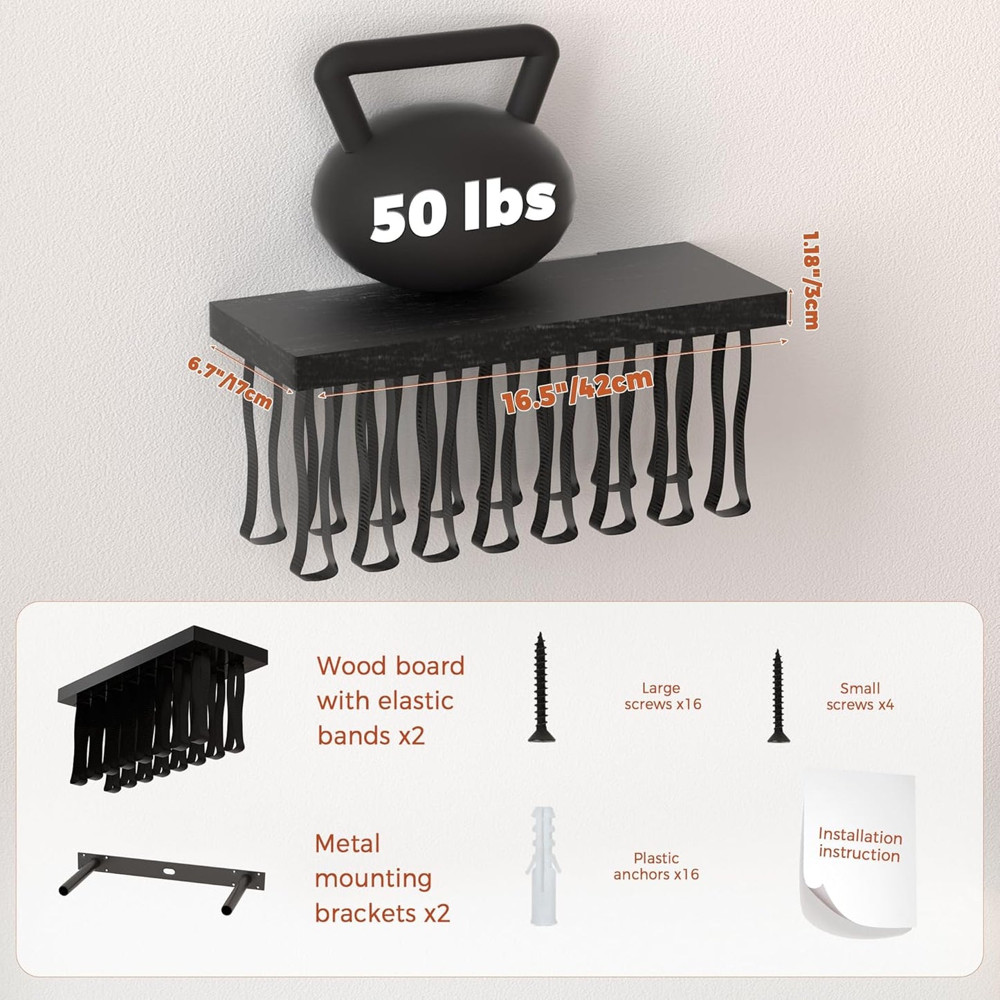 Floating Book Shelves for Wall Mounted Set of 2, Wood Hanging Bookshelf, Book Display Shelf for Wall, Unique Space Saving Book Shelf Wall Book Holder (Black)