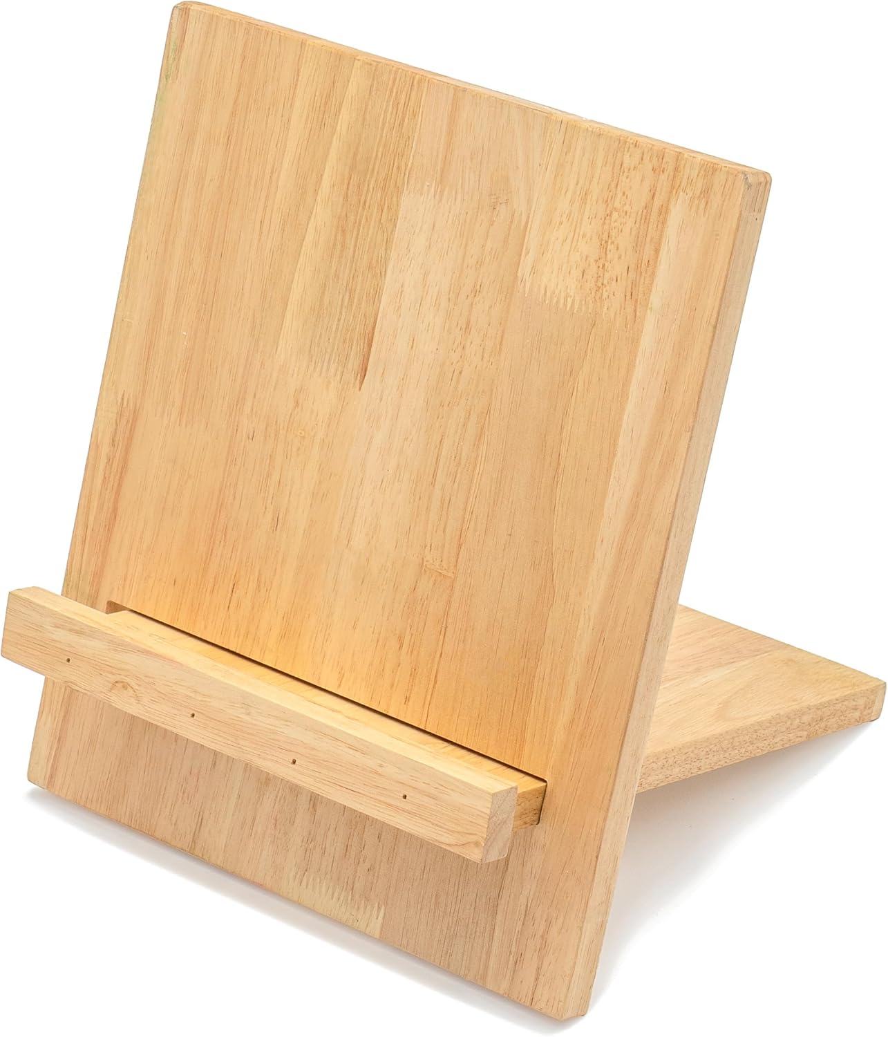 Red Co. 10” x 11” Sustainable Rubberwood Cookbook Holder & Reading Stand for Open & Closed Books, Brown