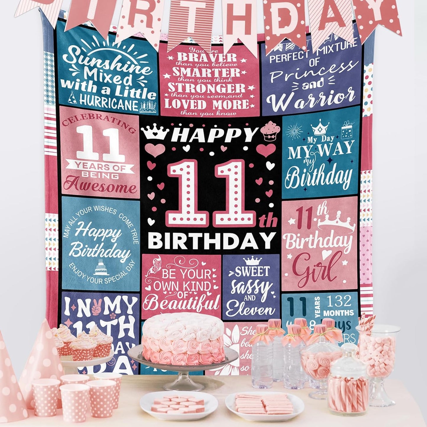 11th Birthday Blanket Gifts for 11 Year Old Girl, 11 Year Old Girl Birthday Gifts