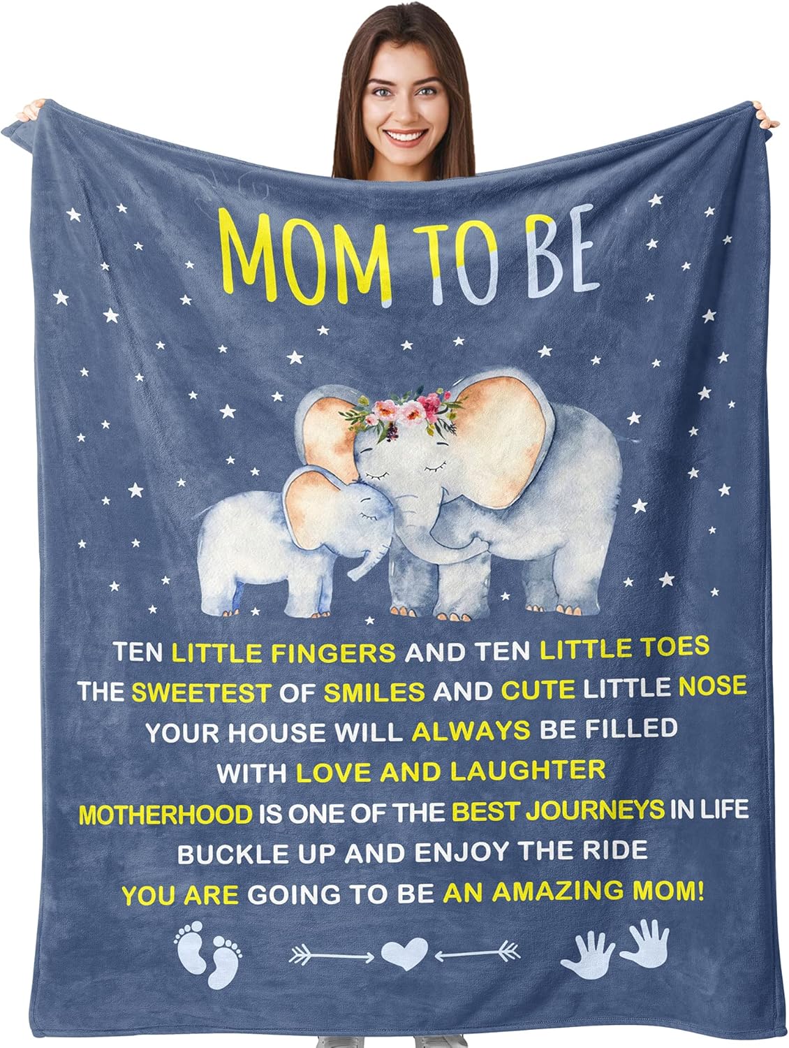 New Mom Gifts, Mom to be Gifts, First Time Mommy Present, Gender Reveal Blanket for New Moms - 60" X 50"