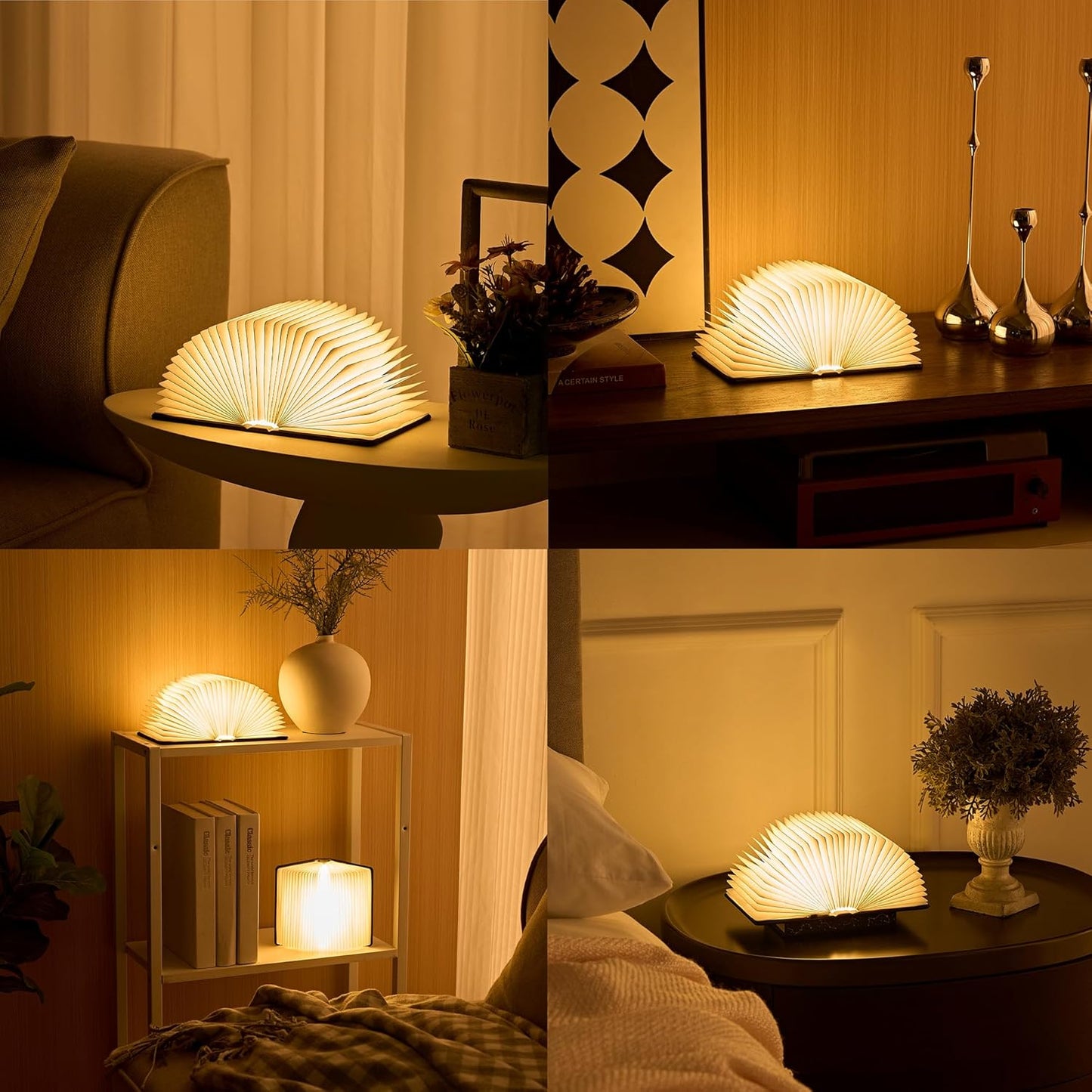Book Lamp Book Lovers Gifts, Starry Sky Constellations Book Light 2 Colors, Foldable Paper Lamp as Home Decor, Bookish Birthday Gifts for Women or Freinds
