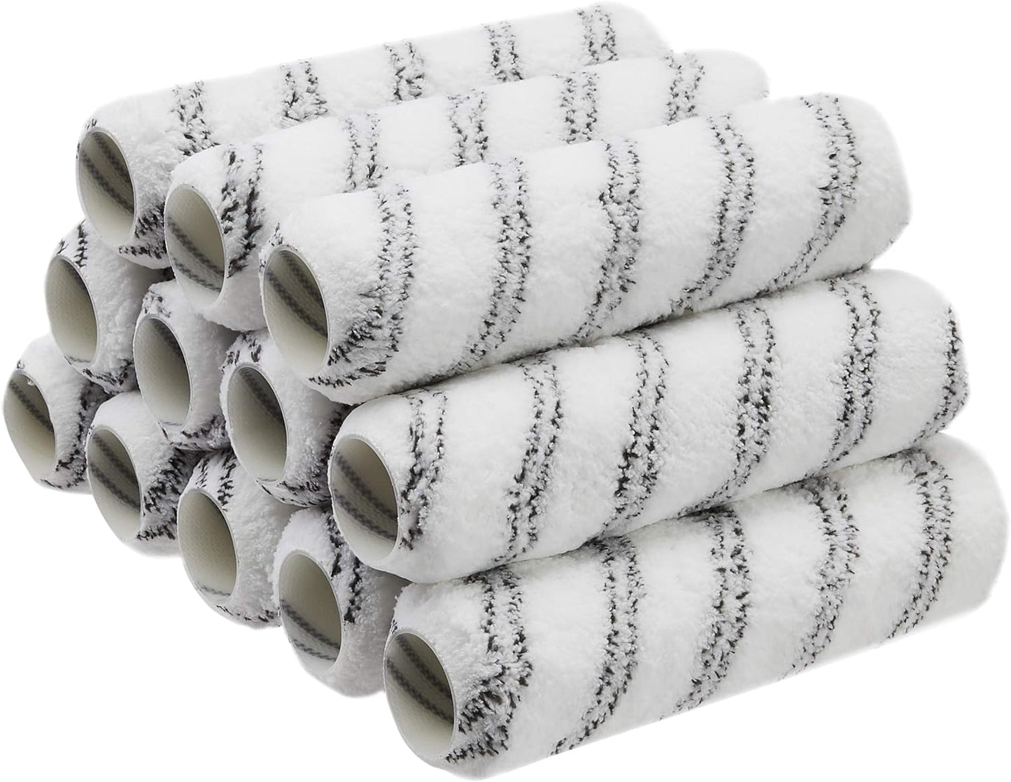 Amazon Basics Microfiber Paint Roller Covers for Painting Walls, Ceilings and House, Smooth Finish, Washable, 9" x 3/8", 12-Pack
