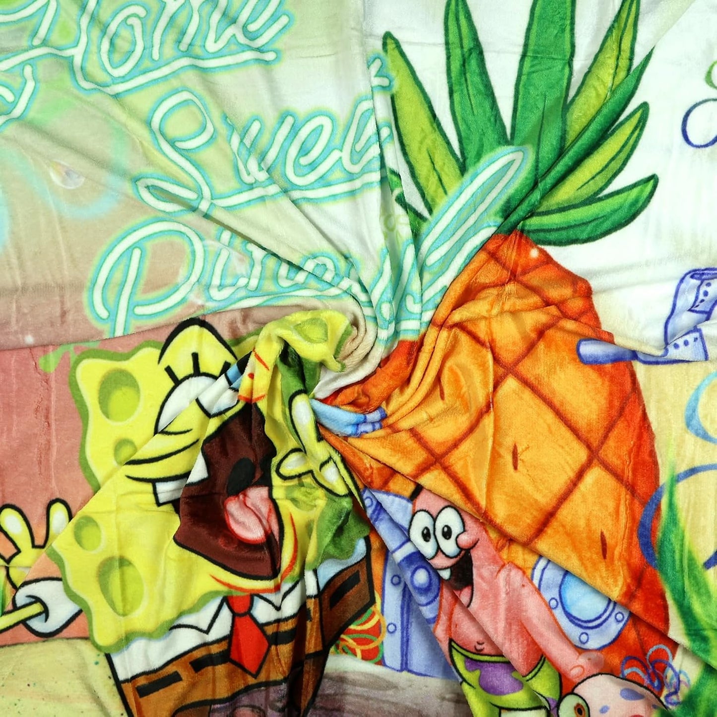 Northwest Spongebob Squarepants Blanket Home Sweet Pineapple Silk Touch Throw 46" X 60"