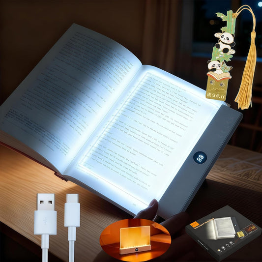 Book Light for Reading in Bed, Rechargeable Reading Light with 3 Color Modes & Timer, Dimmable LED Page Light for Kids, Women, Men - Perfect Night Reading Lamp & Gift for Book Lovers (White)