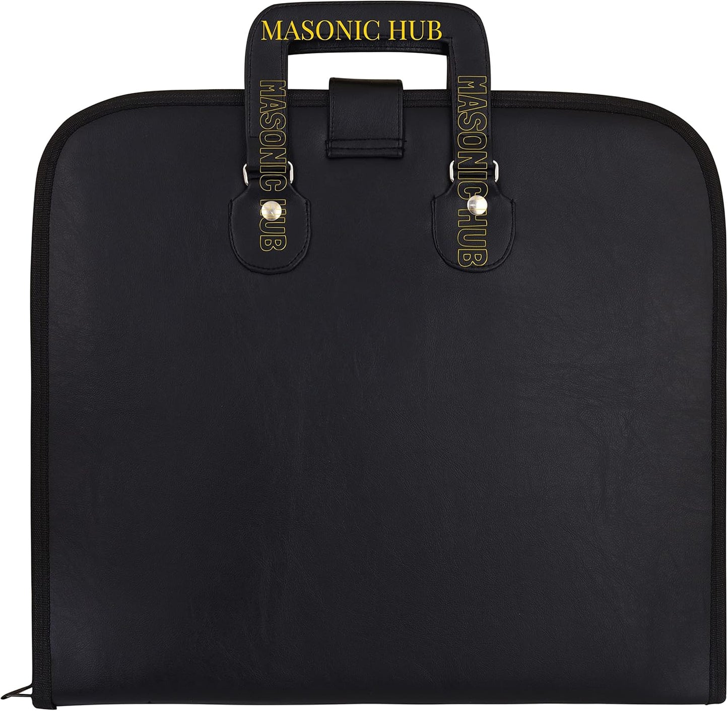 Masonic Hub Hand Embroidered Square & Compass Masonic Apron Carrying Case – Hard Sided Carrying Case with Handle, Lock & Key – Fits Master Mason Apron & Chain Collar (Black)