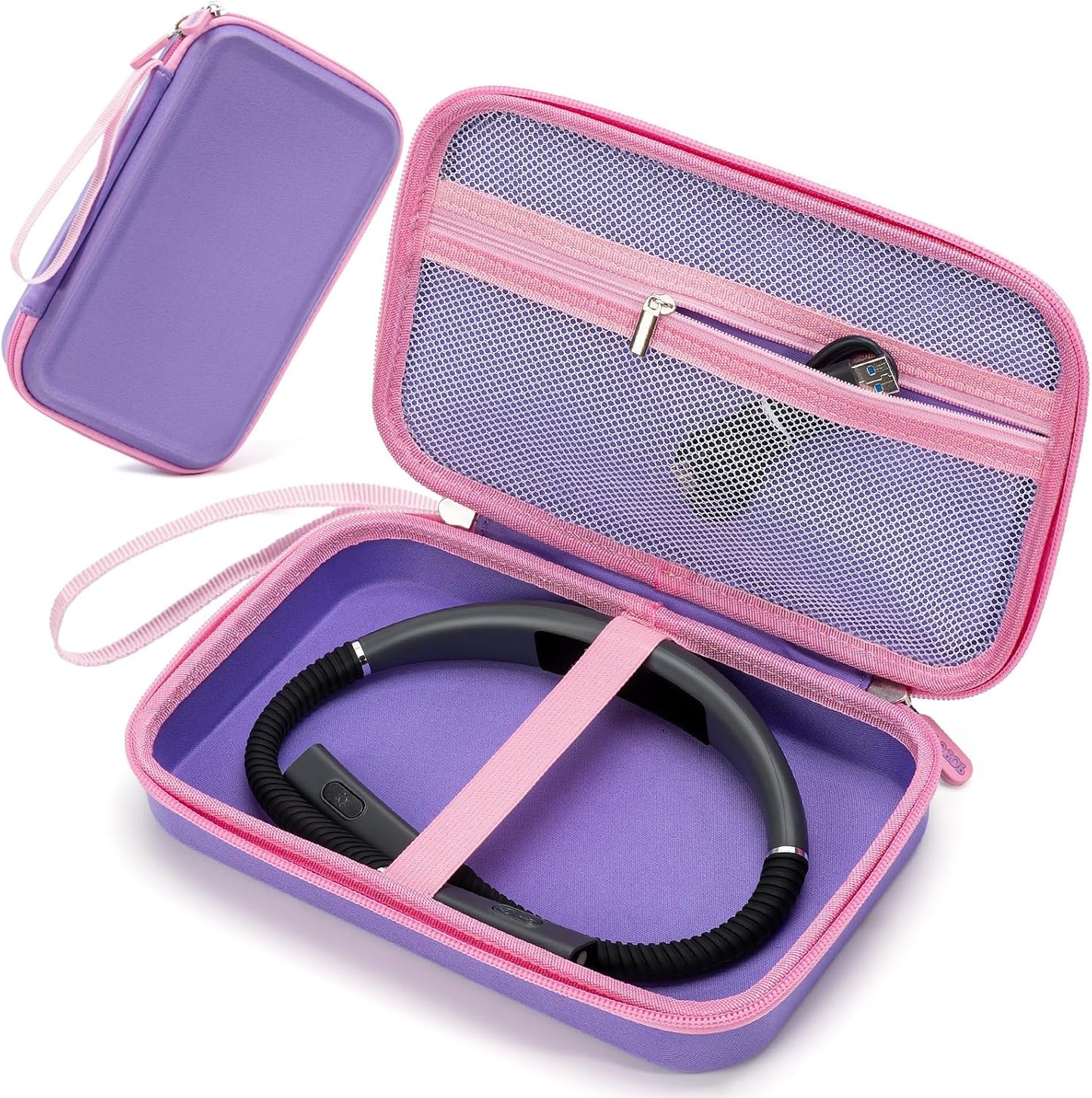 Case for Glocusent Vekkia LITOM LEDGLE TAKKUI TSINGREE Reading Light, Neck Book Light Carrying Box for Reading in Bed, LED Book Light Storage with Pocket for USB Cable (Case Only)- Purple