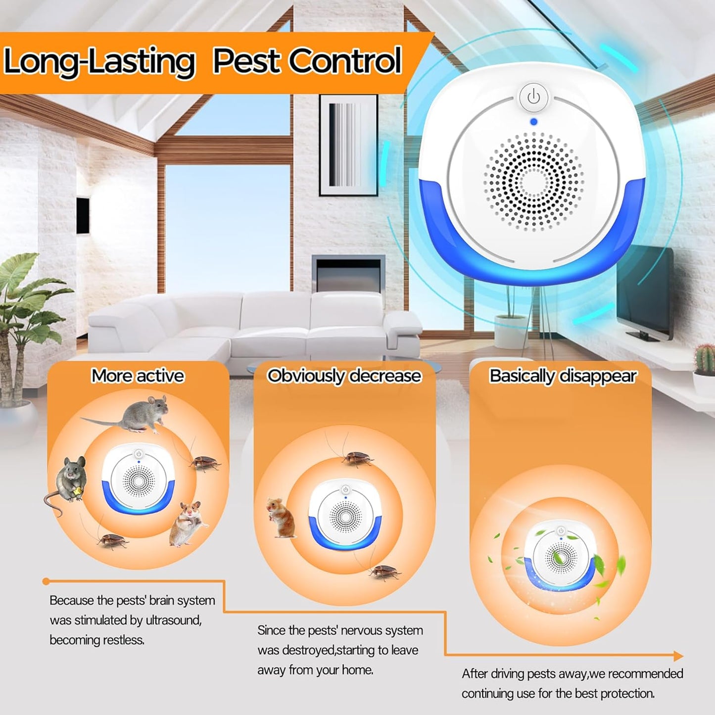 2026 Upgraded Ultrasonic Pest Repellent Indoor Insect Repeller, Pest Control for Roach, Rodent, Mouse, Bugs, Mosquito, Mice, Spider, Ant, Rodent Repellent Ultrasonic Plug in 2 Mode (6)