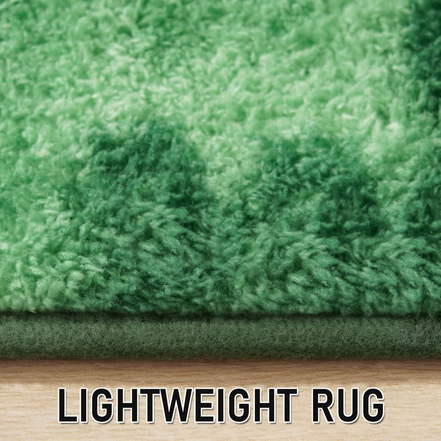 Hutha Large Area Rug, 7x10 Tie-Dyed Green Fluffy Shag Rugs for Living Room Bedroom, Modern Aesthetic Super Soft Anti-Skid Indoor Carpet for Nursery Kids Room Home Decor