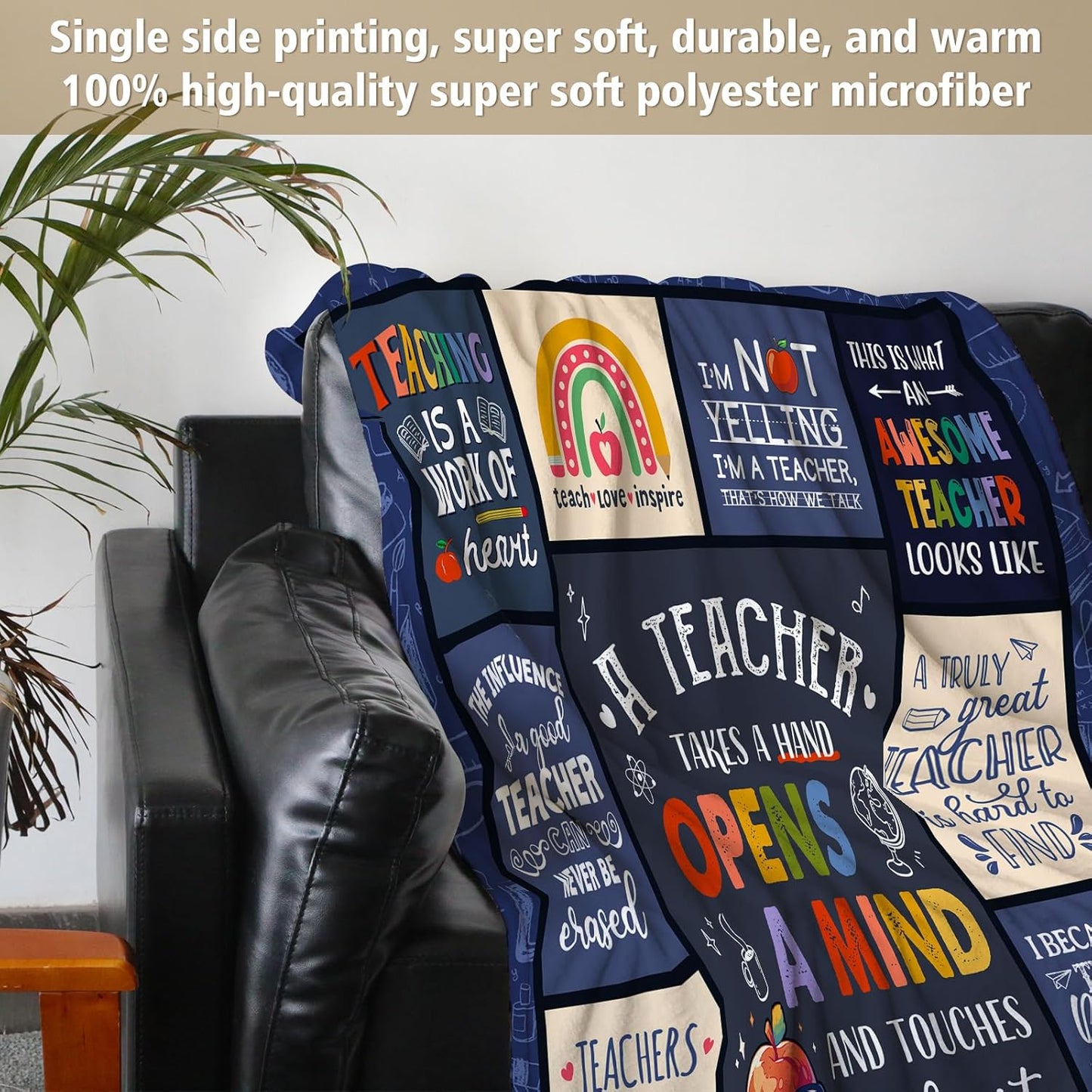SteadStyle Teacher Gifts for Women Men – Unique Teacher Appreciation Gifts Blanket, Funny Present for Educators, Best Retirement or Birthday Gift from Students – 60"x50" Throw