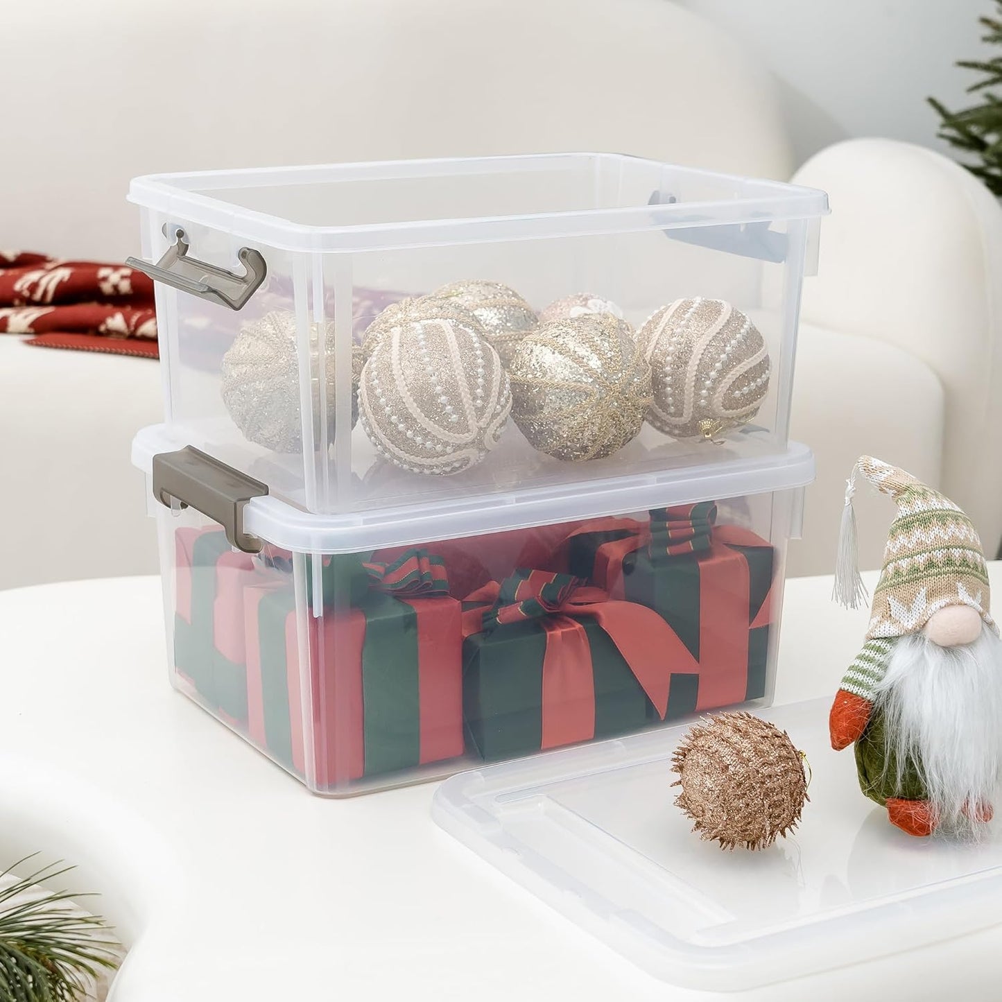 Citylife 17 QT Plastic Storage Bins with Latching Lids Stackable Storage Containers for Organizing Large Clear Storage Box for Garage, Craft, Toys, Closet, Home, 1 Packs