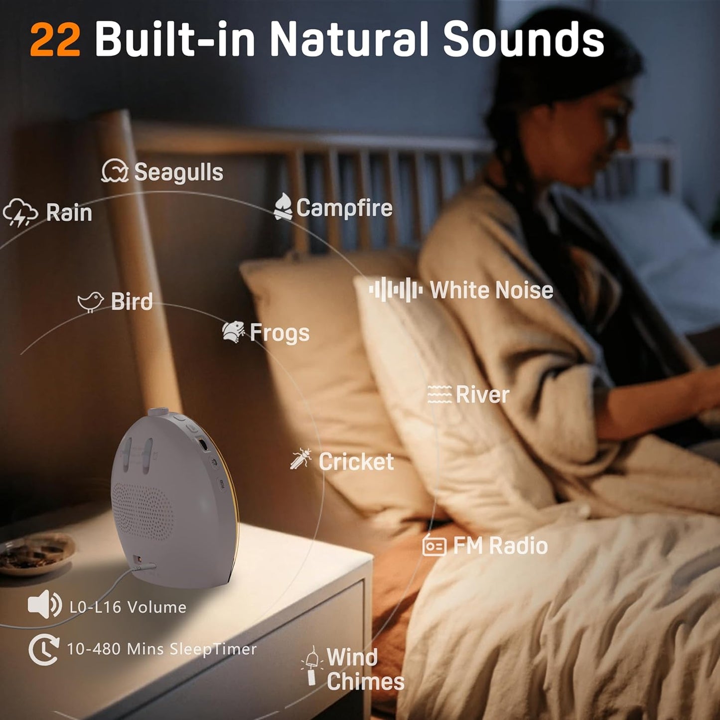 JALL Sunrise Alarm Clock for Bedrooms with White Noise Sound Machine, Wake Up Light Alarm Clocks for Heavy Sleepers & Kids, Dual Alarms, Nightlight, Sleep Timer, Bluetooth Speaker, Hatch-Style