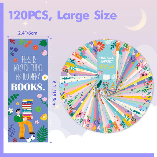 120 PCS Book Lover Bookmarks, 30 Unique Designs Double-Sided Read Accessories Page Markers Reading Bookmarks for Women, Men, Kids, Adults, Students, Book Lovers All Ages