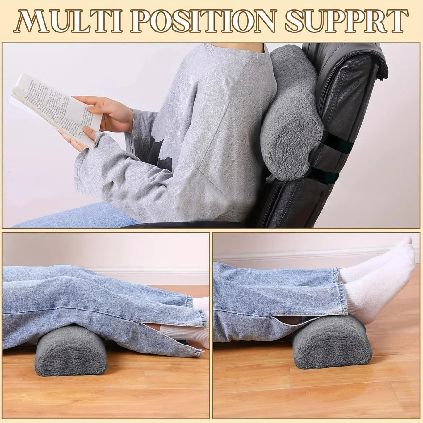 Recliner Leg Rest Cushion, Recliner Foot Pillow Cushion, Headrest Elevation Support for Sofa Lumbar Sleeping Chair Bed Back Living Room Bedroom Office, Comfortable Durable Ergonomic Home Accessory