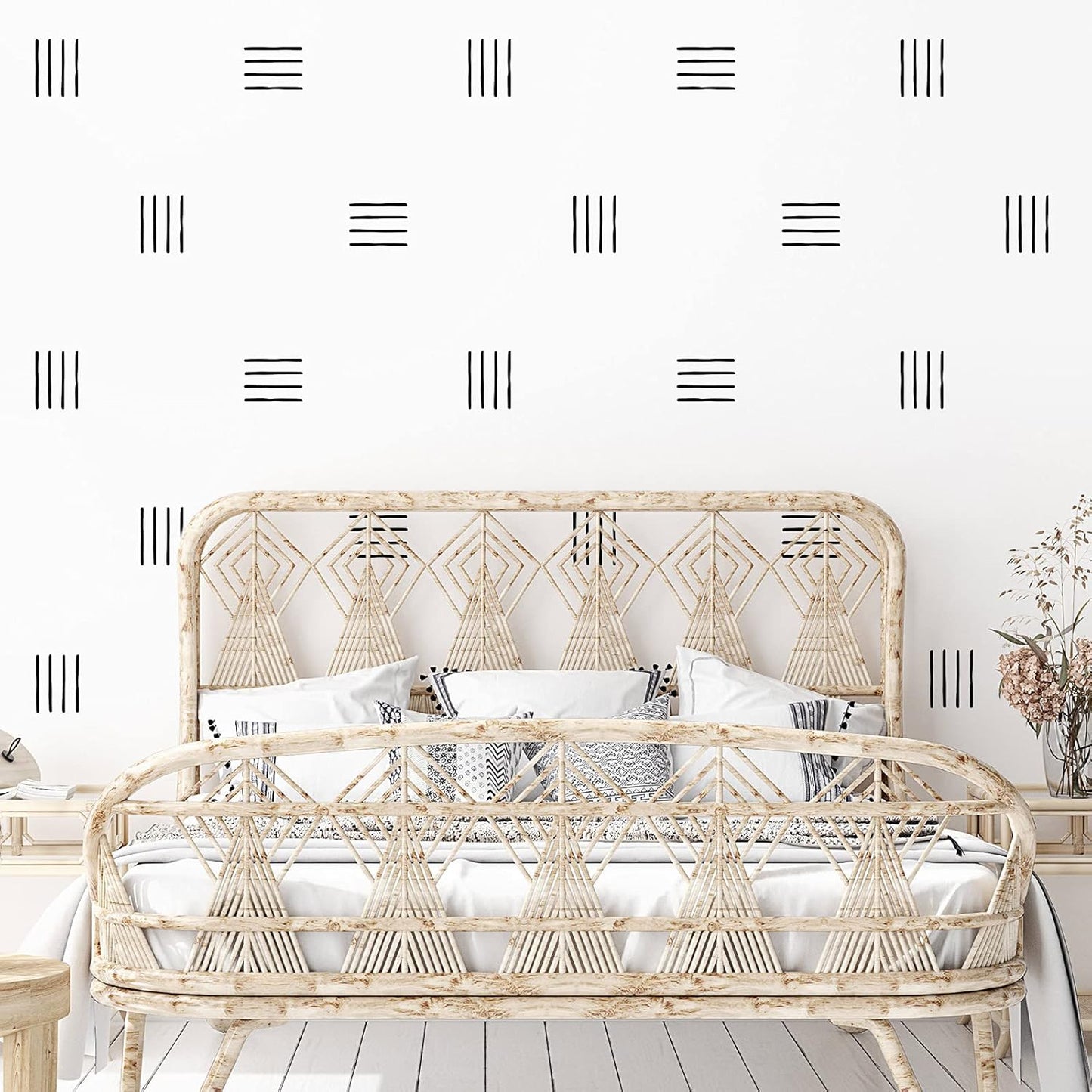 240 Pcs Modern Boho Wall Decals - Abstract Art Decor Black Line Stickers - Removable Peel and Stick for Nursery Room Farmhouse Decor