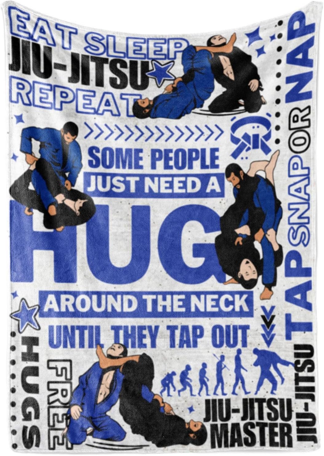 Jiu Jitsu Gifts, Jiujitsu Gifts for Men, Master, Instructor, BJJ Throw Blanket 50"x65", Soft Cozy Throw Blanket for Couch Bed Sofa