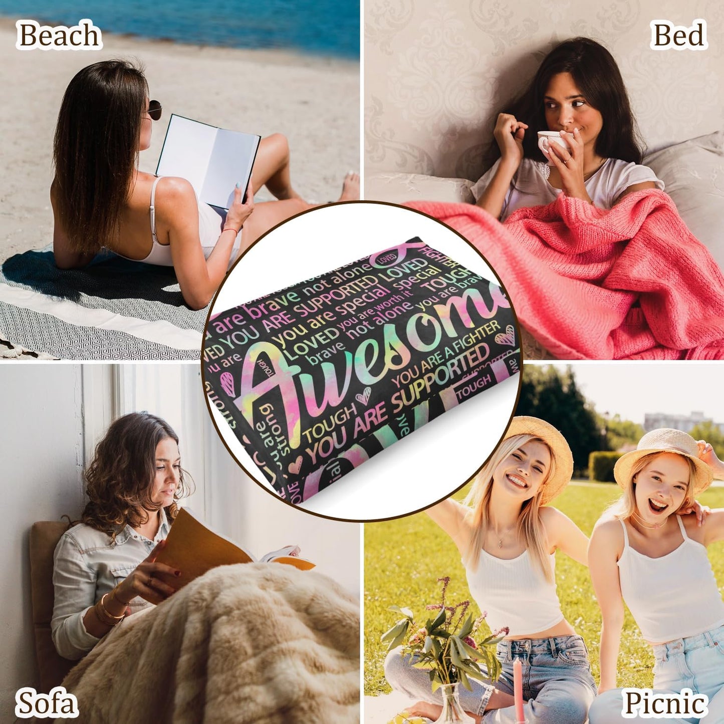 Get Well Soon Blanket – Super Soft Hug Throw for Post Surgery Recovery, Cancer Care & Hospital Gifts for Women & Men, Thinking of You Comfort Gifts 60"x50"